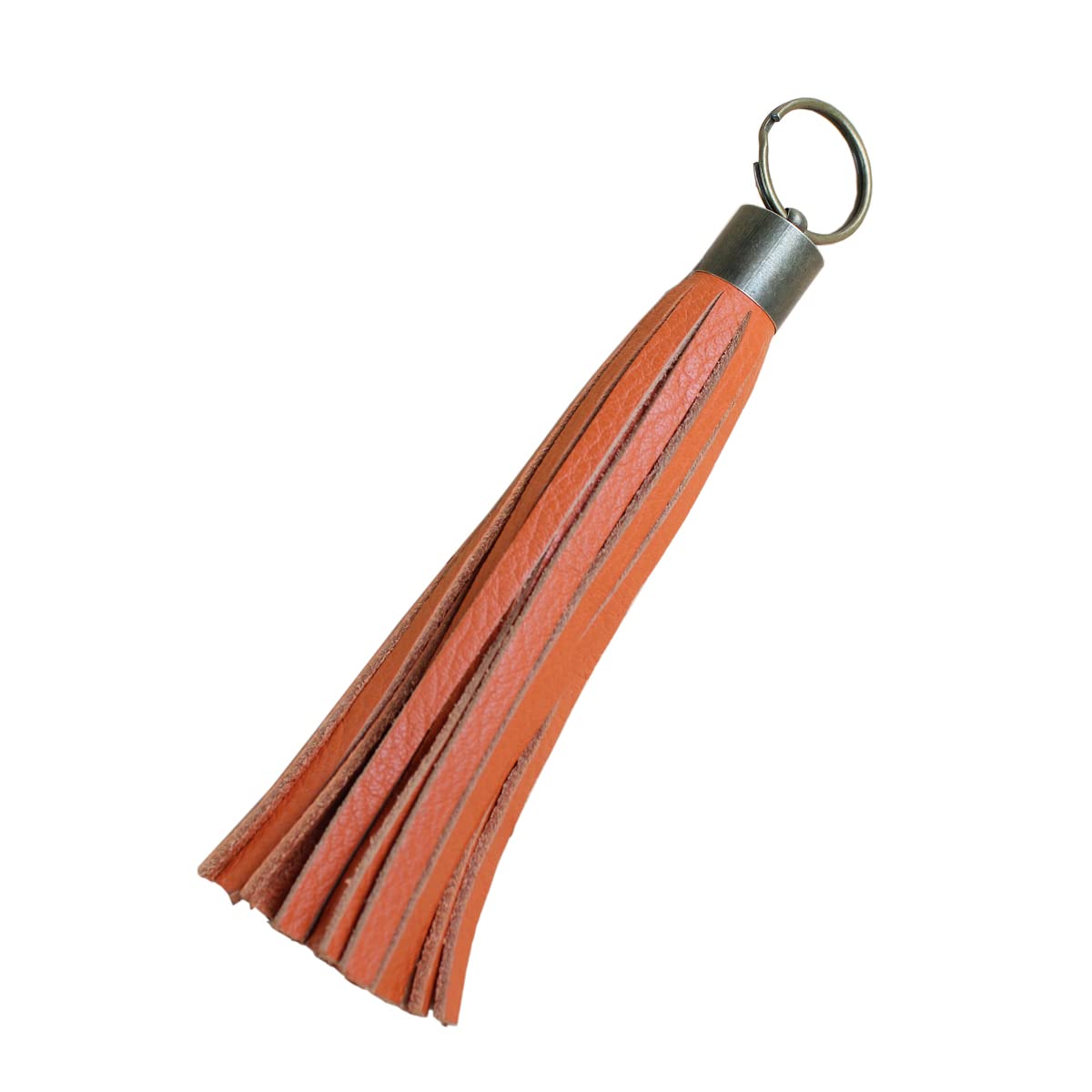 Genuine Leather Tassel Keychain & Earrings for Women - Fashionable Handbag Wallet Accessories - Orange Bag Charm for Everyday Use, Gifts, and Travel