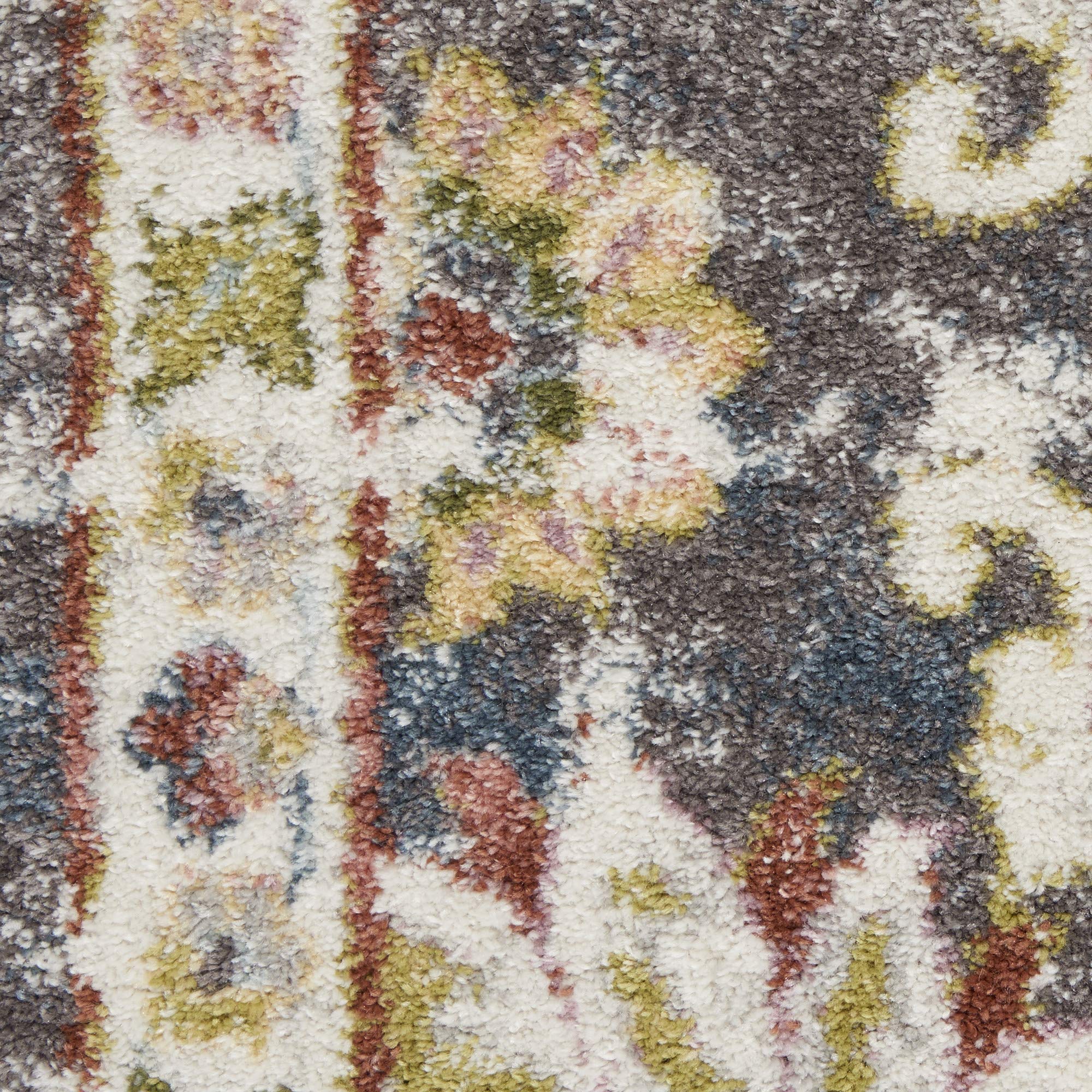 Nourison Juniper Floral Charcoal Multi 7'10