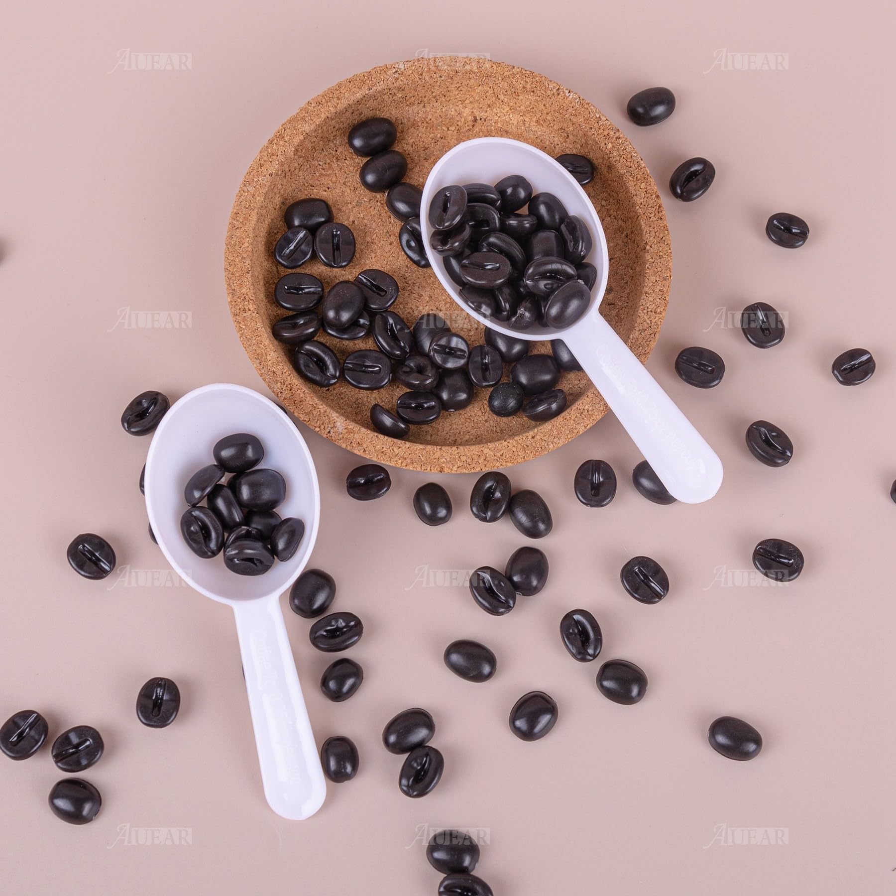 AUEAR 5-Pack White Plastic Tablespoon Coffee Scoop - Perfect for Measuring Coffee, Fruit Powder, Seeds & Spices | Ideal for Kitchen, Baking & Coffee Brewing