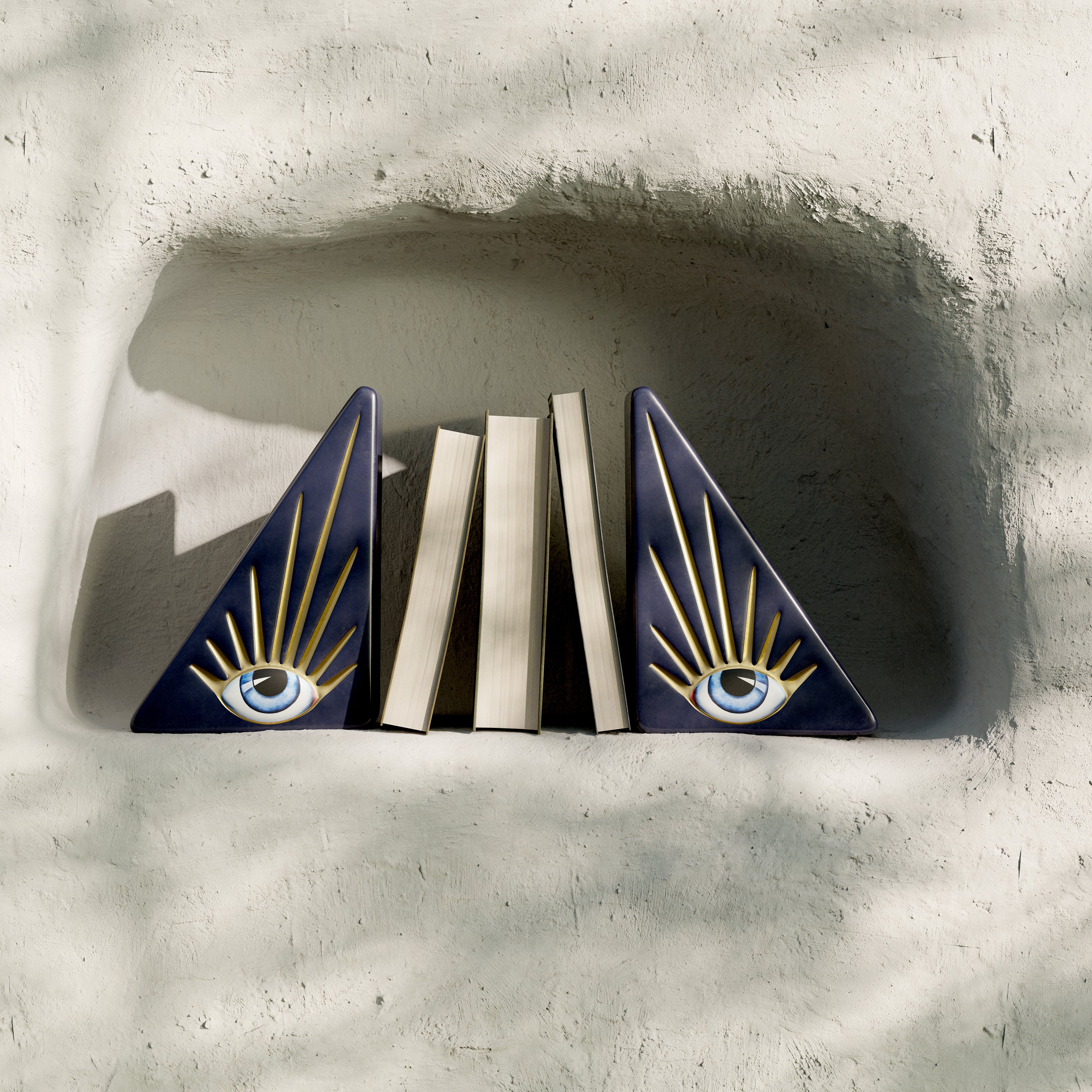 Blue Lito Bookend - Decorative Book Holder for Shelves, Desks & Home Office Organization - Perfect for Books, Magazines & Displaying Decor