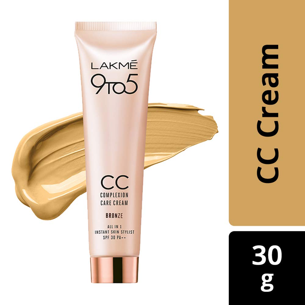 LAKMÉ Complexion Care Acne Prone Face Cream with Glossy Finish - Beige 9G & 9 To 5 Complexion Light CC Cream SPF 30 - Bronze 30G (2-Pack) | Conceals Dark Spots & Blemishes | Daily Makeup & Sun Protection for Oily & Acne-Prone Skin