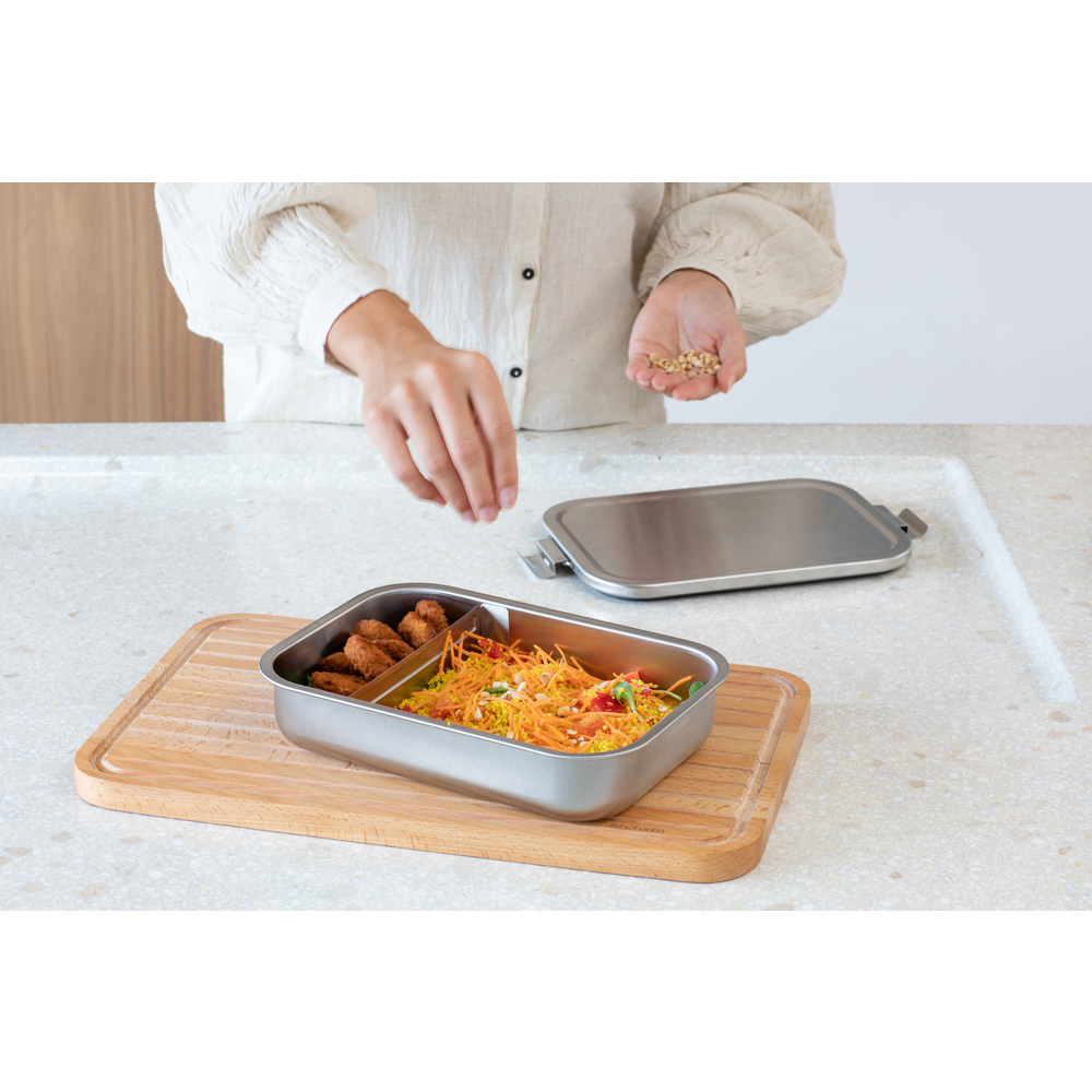 Large Matt Steel Make & Take Lunch Box - Perfect for School, Work & Picnics