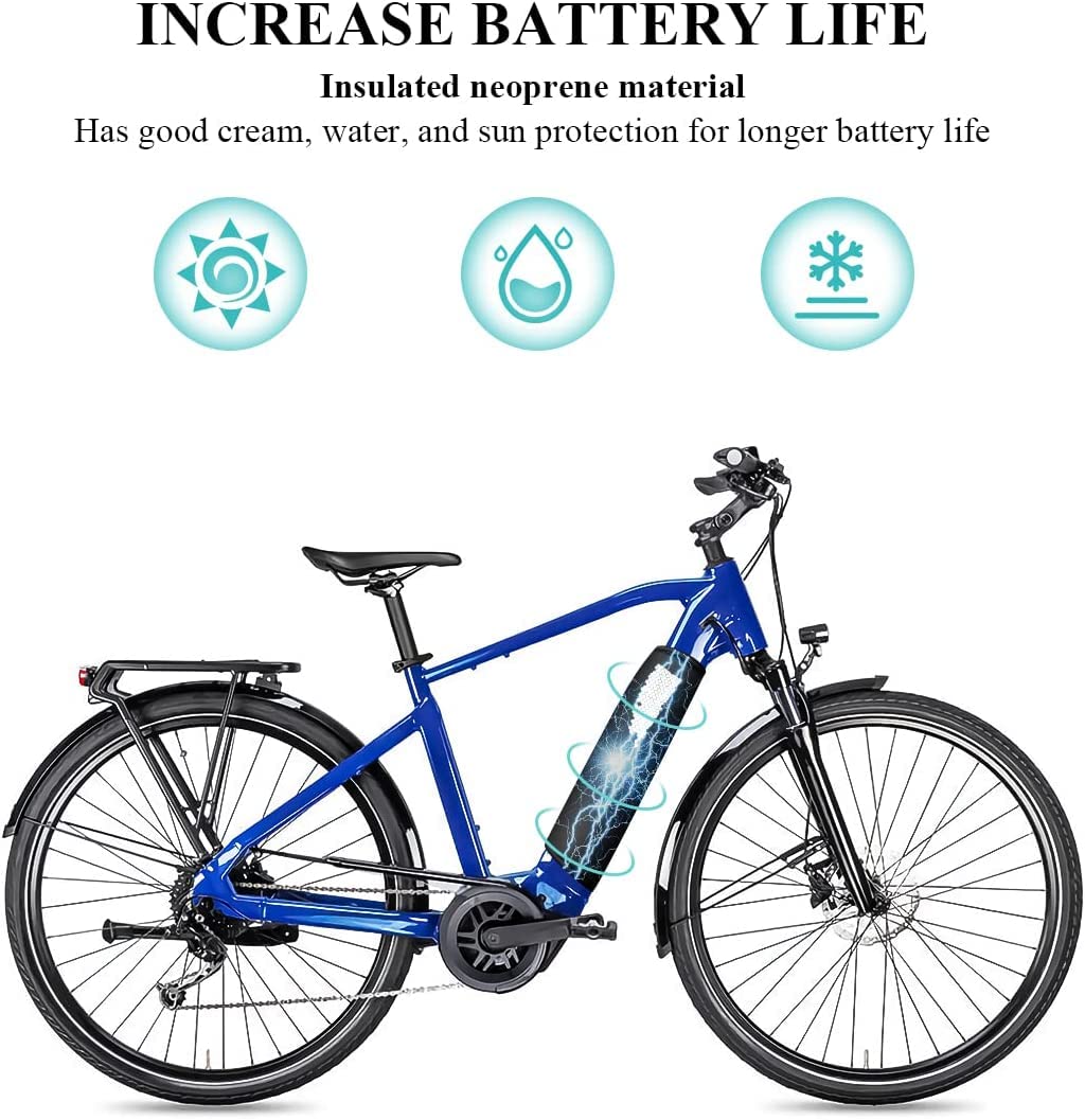 OneNine E-Bike Battery Protective Case - Waterproof Dustproof Thermal Cover for Electric Bicycle Batteries in Downtube - Durable Black Battery Bag for Commuting, Off-Road & Urban Riding