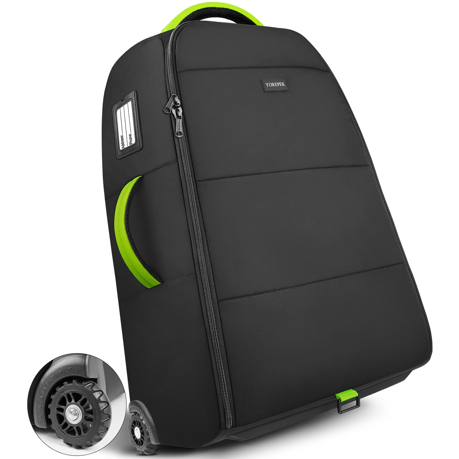 YOREPEK Padded Stroller Travel Bag with Wheels - Airplane Compatible for Nuna Mixx Next, UPPAbaby MINU V2 & MINU | Gate Check Stroller Bag with Inner Wheel Storage | Perfect for Air Travel, Baby Gear Protection & Compact Storage