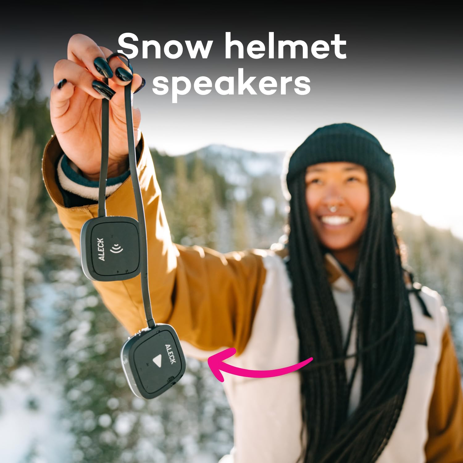 Aleck 006 Wireless Bluetooth Helmet Speakers - 2 Pack for Skiing & Snowboarding - Glove-Friendly Controls, Built-in Mic for Hands-Free Calls | Compatible with Audio-Ready Helmets, Motorcycle, Cycling & Outdoor Sports