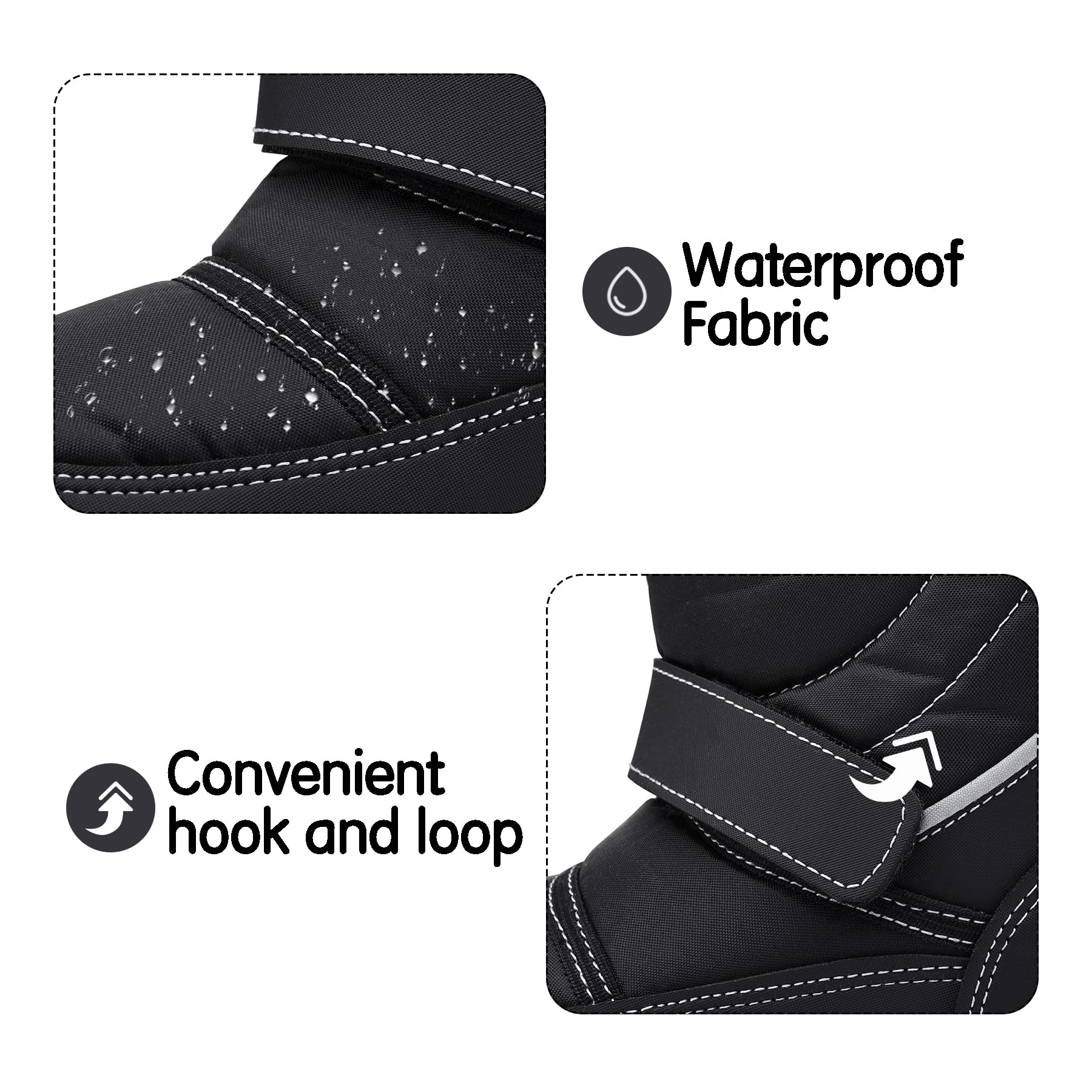 **KomForme Kids' Waterproof Snow Boots for Boys & Girls - Winter Outdoor Boots (Toddler/Little Kid/Big Kid) - Perfect for Snow Play, Hiking & Cold Weather Adventures**