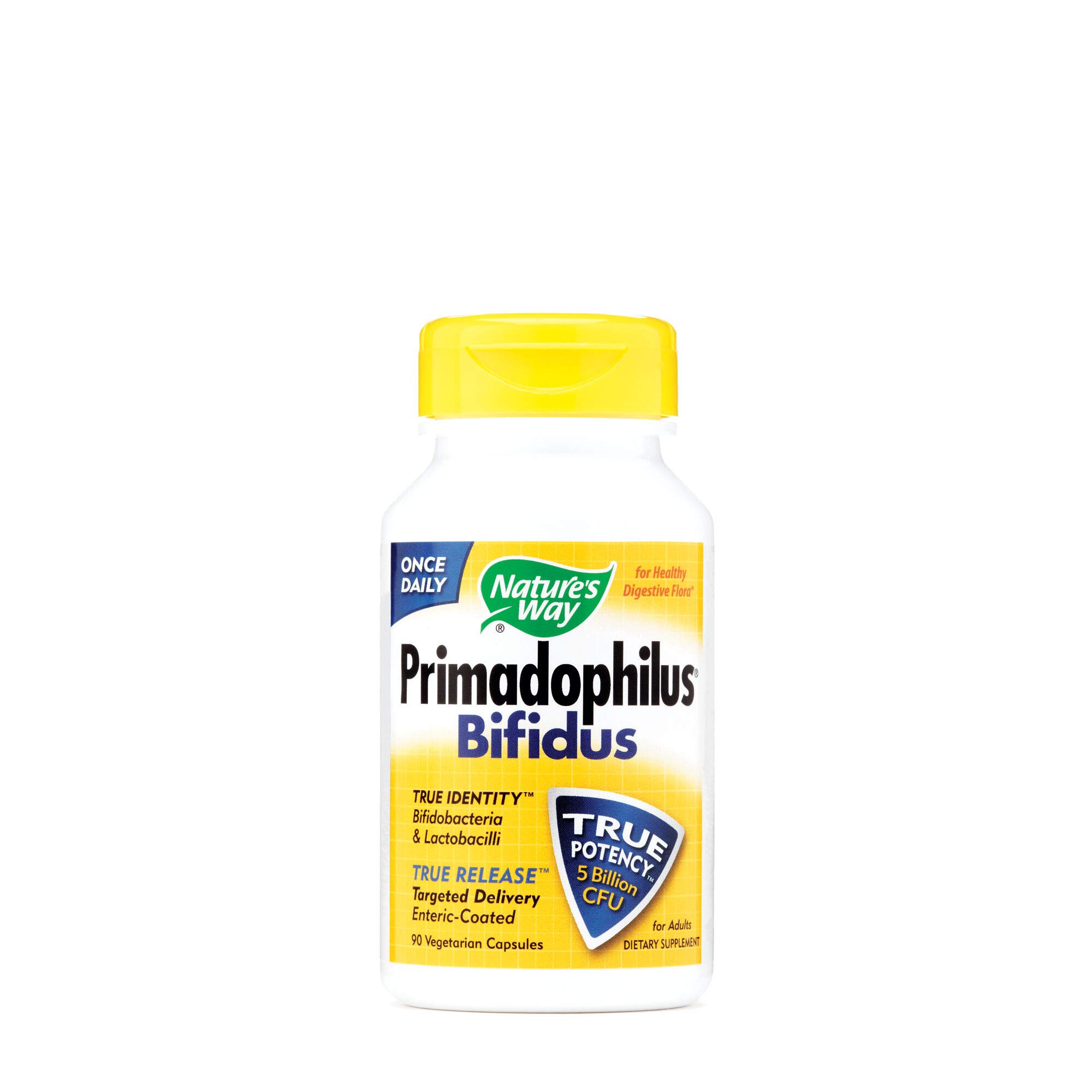 Nature's Way Primadophilus Bifidus Probiotic Supplement - Supports Digestive & Immune Health - For Daily Gut Balance & Wellness - Perfect for Travel, Stress Relief & Antibiotic Recovery