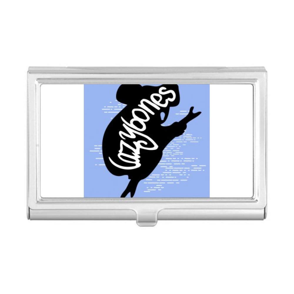 Black Sloth Animal Outline Business Card Holder - Eco-Friendly Leather Card Case Wallet for Office, Travel & Gifts