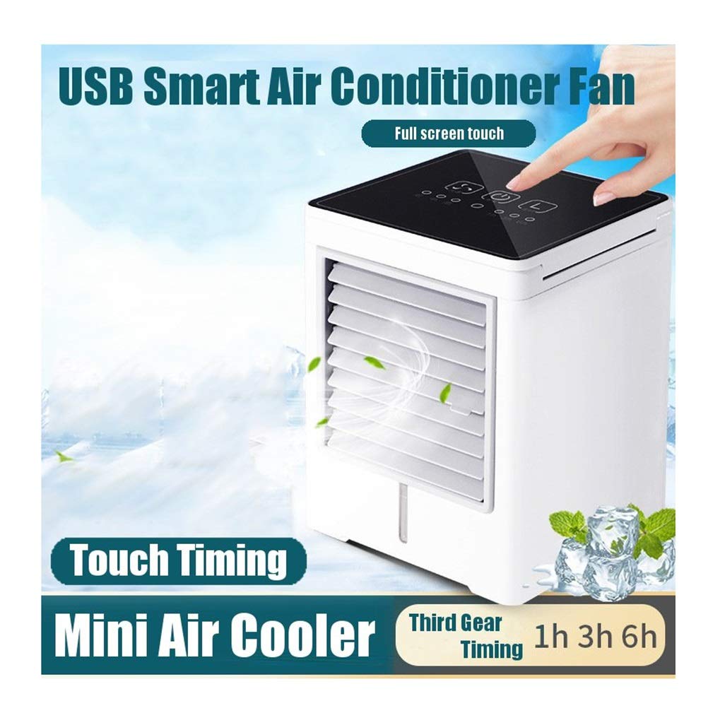 LYRWISHJD Portable Air Conditioner Cooler - USB Rechargeable, 3-Speed, Noiseless Evaporative Air Fan with Humidifier & Purifier for Home, Office, Dorm, Bedroom | Perfect for Summer Cooling & Air Circulation