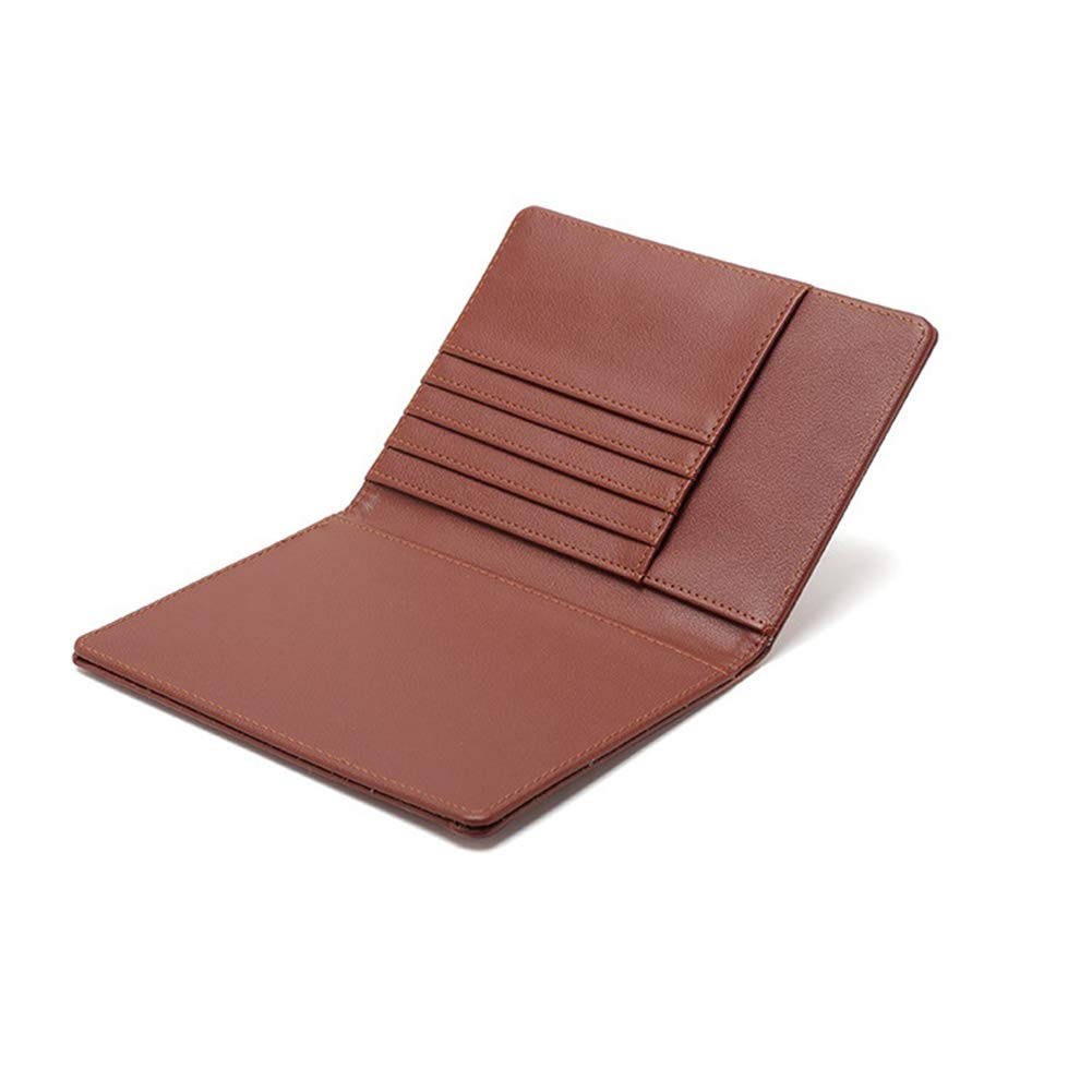 BAKUN RFID Blocking Leather Travel Wallet & Passport Holder - Family Document Organizer with Card Slots, Coffee Brown | Perfect for Airports, Vacations & International Trips