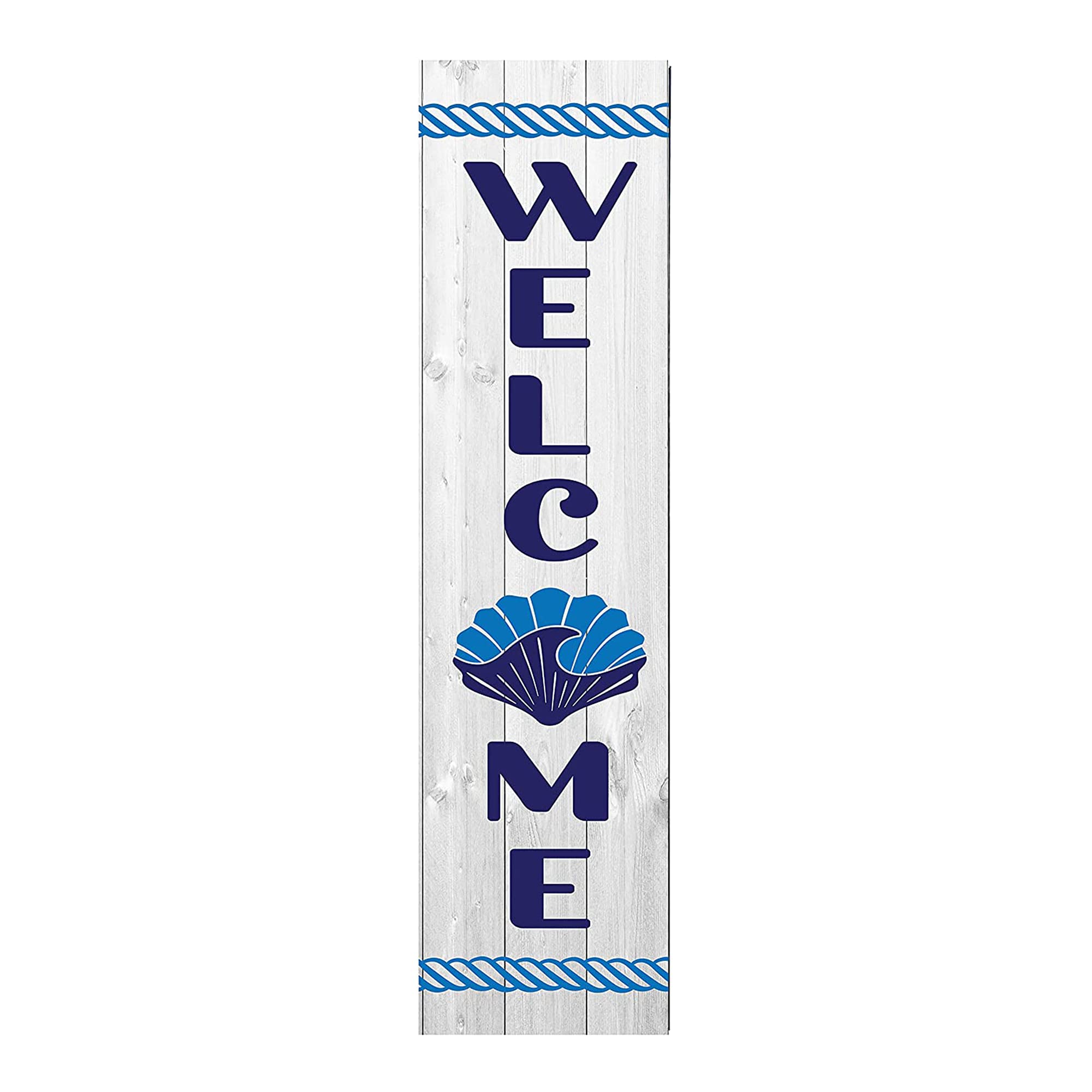 2ft Wooden Beach Welcome Sign for Front Door - Durable Pine Porch Decor, Handmade Vertical Wall Hanging Sign for Home - Perfect for Coastal, Farmhouse & Cottage Style Entryways