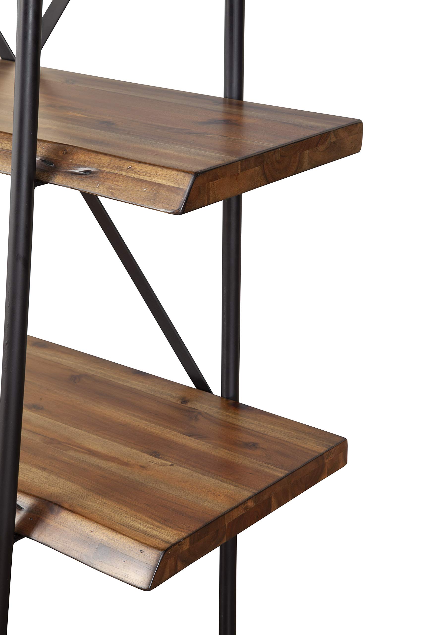 Live Edge Bookshelf in Light Walnut - Handcrafted Alpine Wood Furniture for Home & Office Decor | Rustic Bookshelf for Living Room, Bedroom, or Study