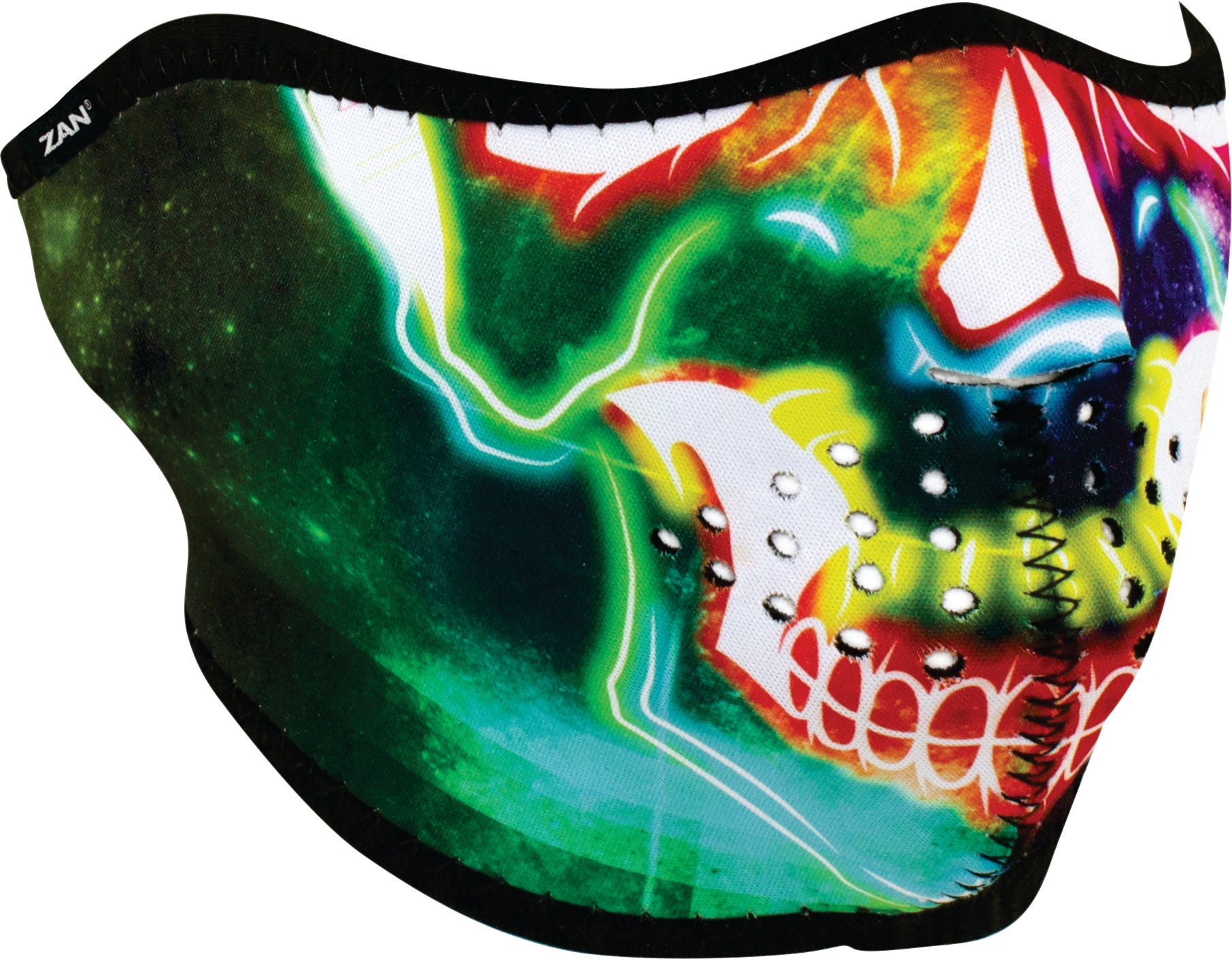 Electric Skull Half Face Mask - Halloween Costume, Cosplay, Horror Party Accessory for Adults & Teens - Perfect for Scary Events, Themed Parties & Photo Shoots