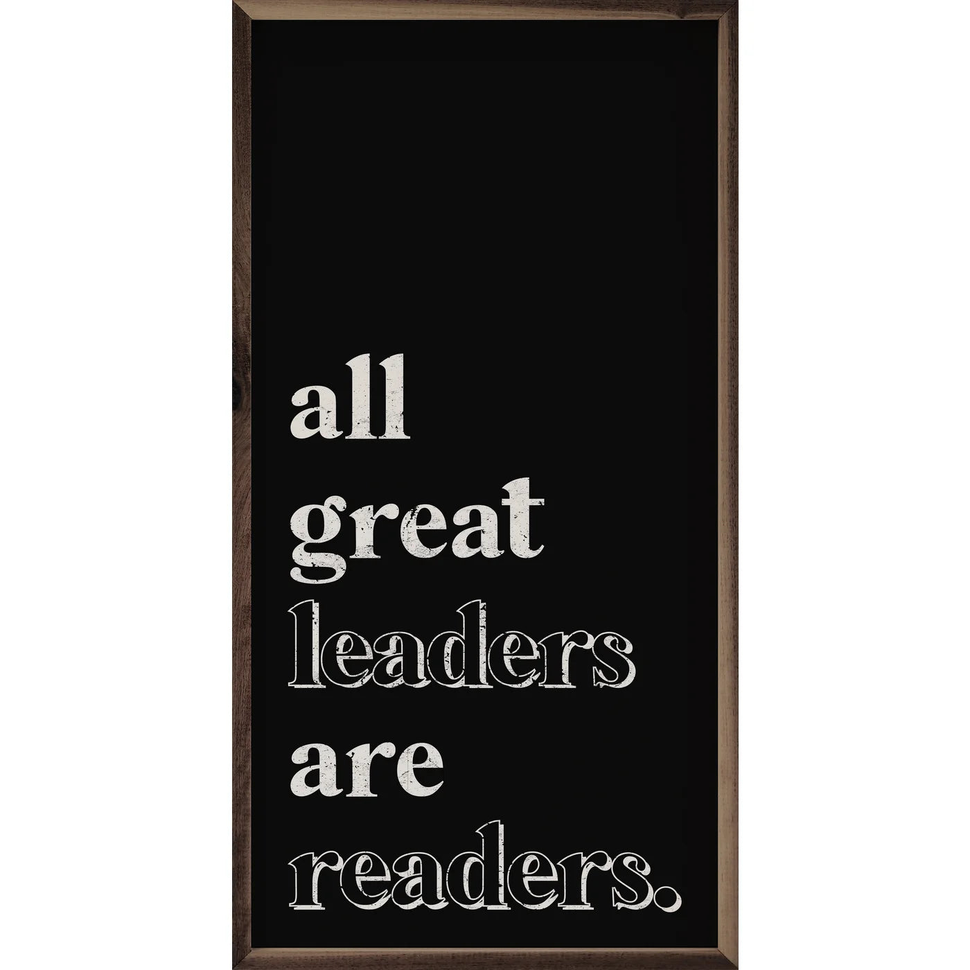 Leaders Are Readers - Inspirational Wood Framed Wall Art Print for Office, Home & Library Decor - Motivational Quote Poster for Leaders, Entrepreneurs & Book Lovers