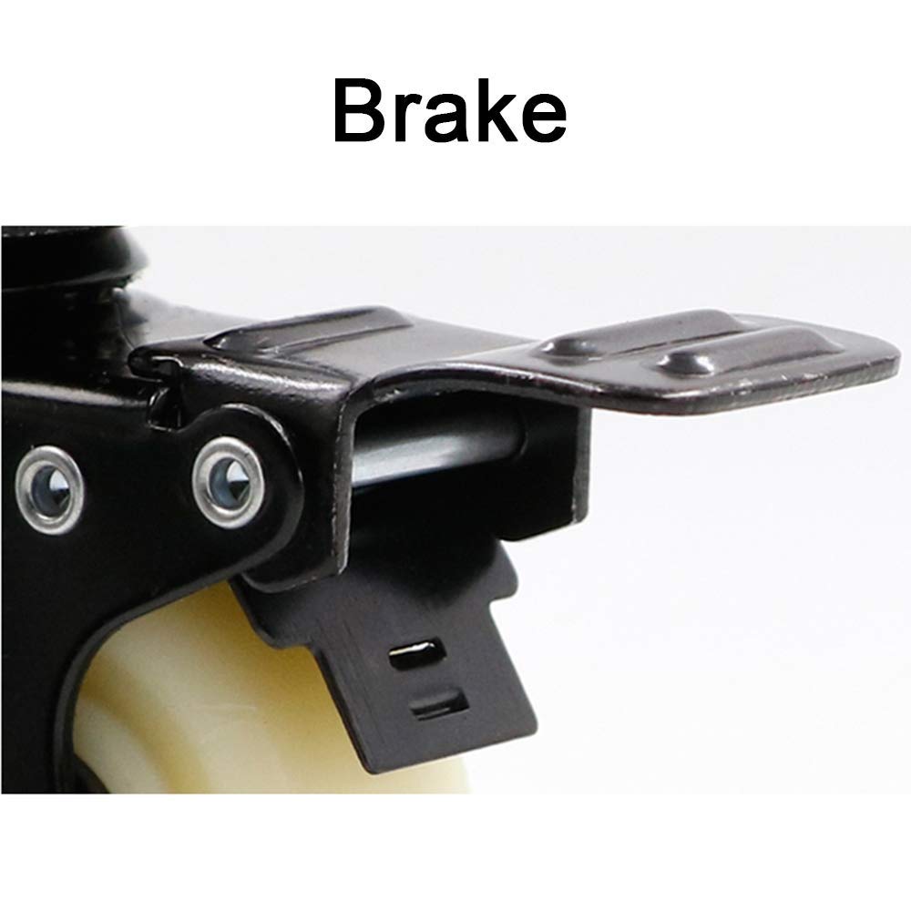 Heavy Duty Swivel Caster Wheels with Brake - 4pcs 100kg Capacity for Office Chairs & Furniture
