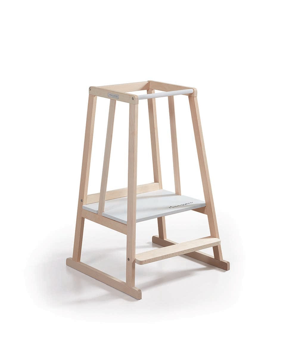 Micuna Montessori Learning Tower for Toddlers - Adjustable Height Wooden Step Stool for Kids Kitchen Helper - Safe & Sturdy for Baking, Cooking & Learning Activities
