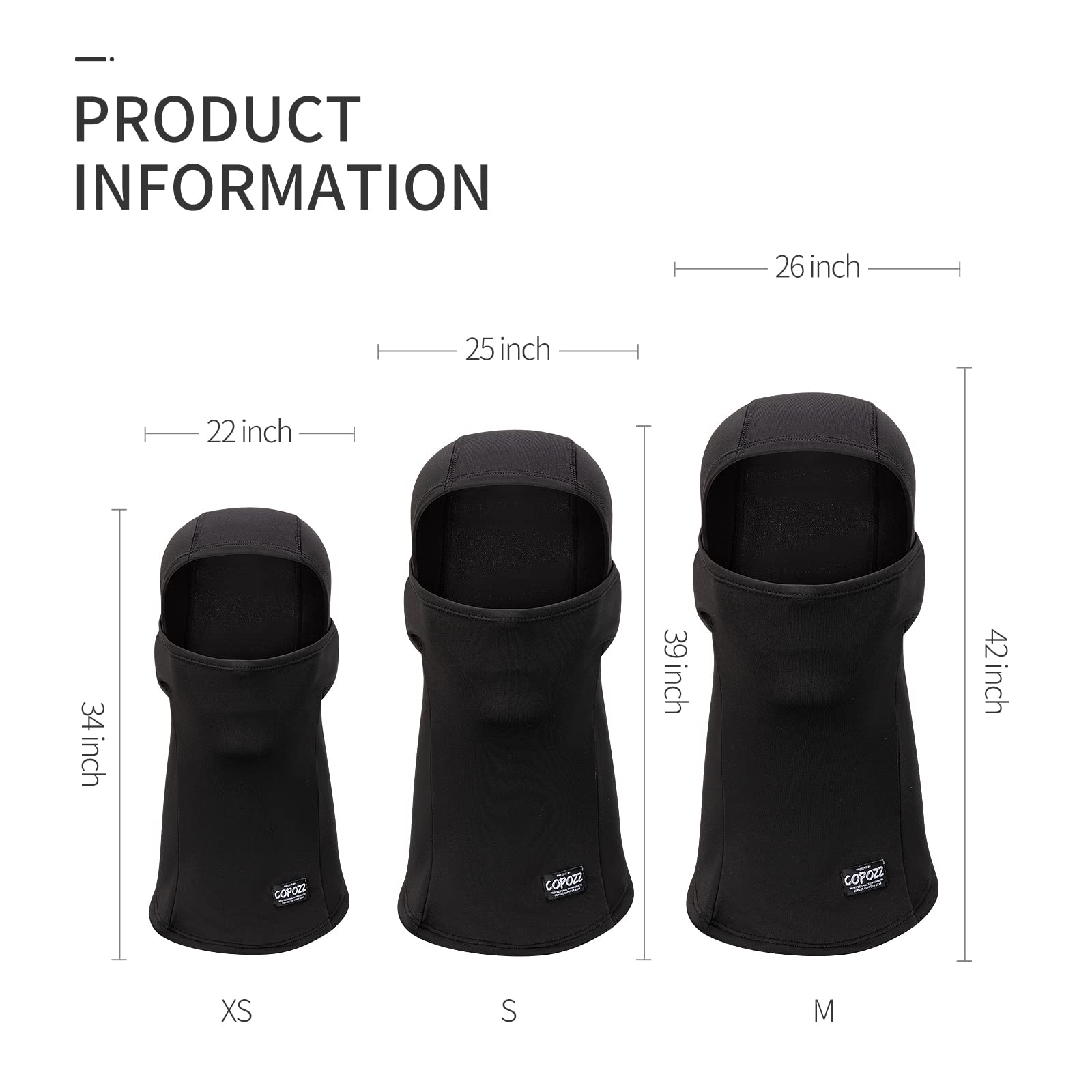 COPOZZ Balaclava Ski Mask - Magnetic Removable Windproof Winter Face Cover for Men & Women | Cold Weather Protection for Skiing, Snowboarding, Motorcycling & Outdoor Activities