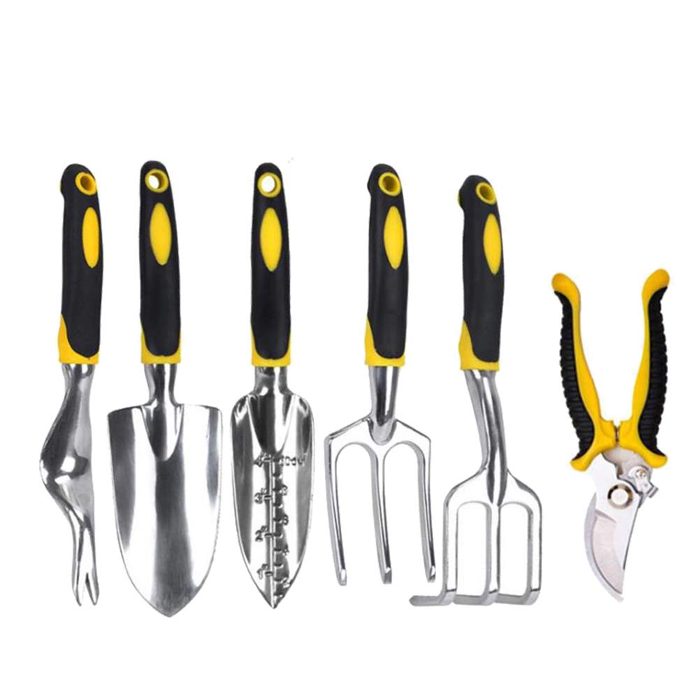 Heavy Duty 6-Piece Garden Hand Tool Set - Mini Transplanting Tools for Planting, Flowers & Succulents - Durable Gardening Supplies for Home, Outdoor & Landscaping Use