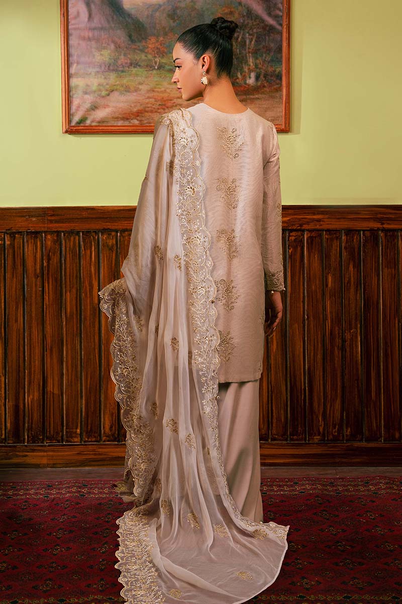 MISTY DOVE 4 Piece Embroidered Zari Suit Set - Traditional Indian Ethnic Wear for Women - Perfect for Weddings, Festivals & Special Occasions