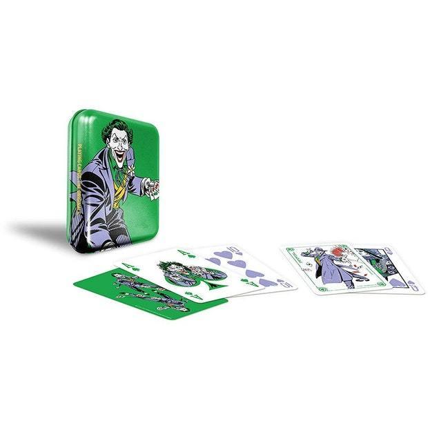 DC Super Heroes Joker Playing Cards - Premium Collectible Deck with Tattoo Tin Box Display - Perfect for Game Nights, Magic Tricks, and DC Comics Fans