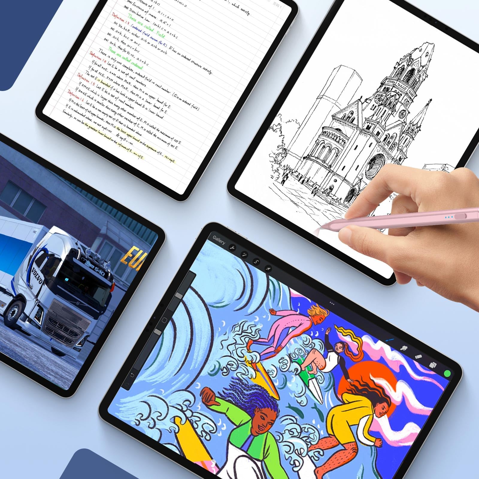 Premium Stylus Pen for iPad (2018-2024) - Fast Charging Apple Pencil 2nd Gen Alternative - Compatible with iPad Pro M4, 12.9