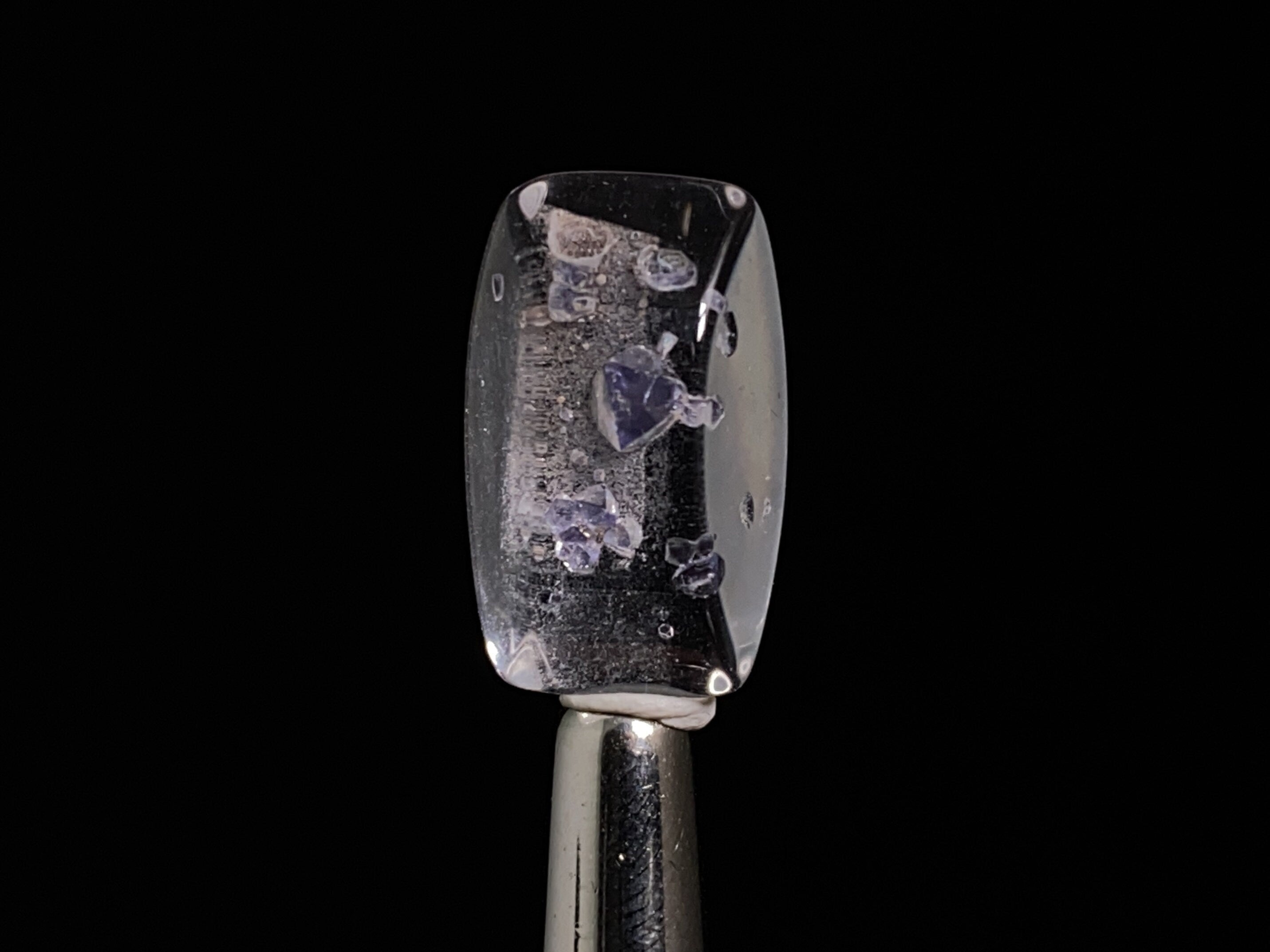 Natural Fluorite in Clear Quartz Cabochon - Rare Gemstone for Jewelry Making, Healing Crystals & DIY Crafts | Perfect for Pendants, Rings & Spiritual Healing
