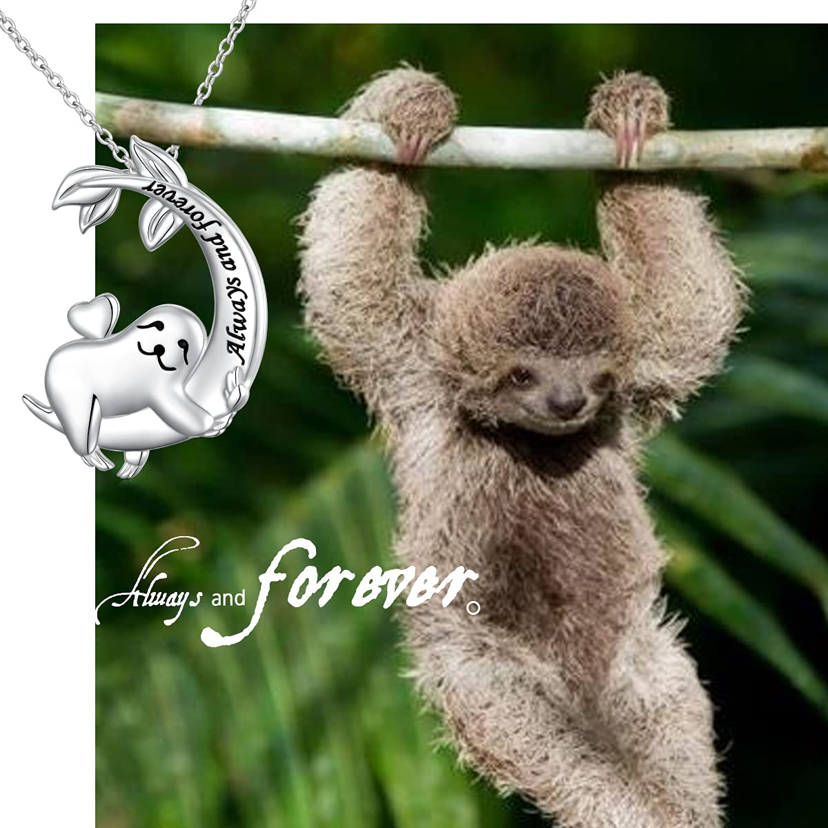 925 Sterling Silver Sloth Jewelry Set - Sloth Necklace & Earrings for Women & Girls | Cute Animal Lover Gifts | Perfect for Birthdays, Valentine's Day & Everyday Wear