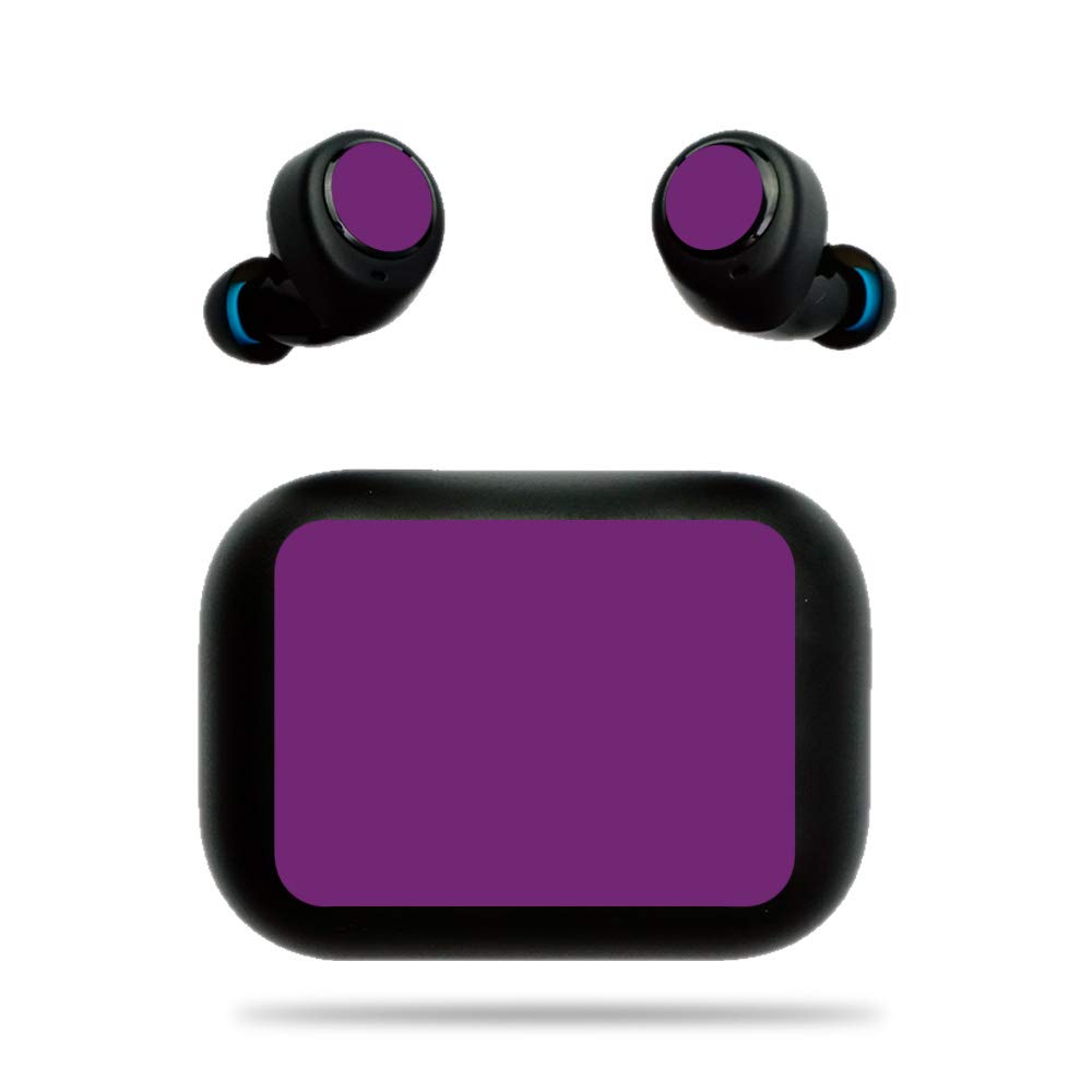 MightySkins Protective Vinyl Skin Cover for Amazon Echo Buds - Solid Purple | Durable Decal Wrap | Easy to Apply & Remove | Made in USA | Perfect for Personalization & Device Protection at Home, Work or Travel