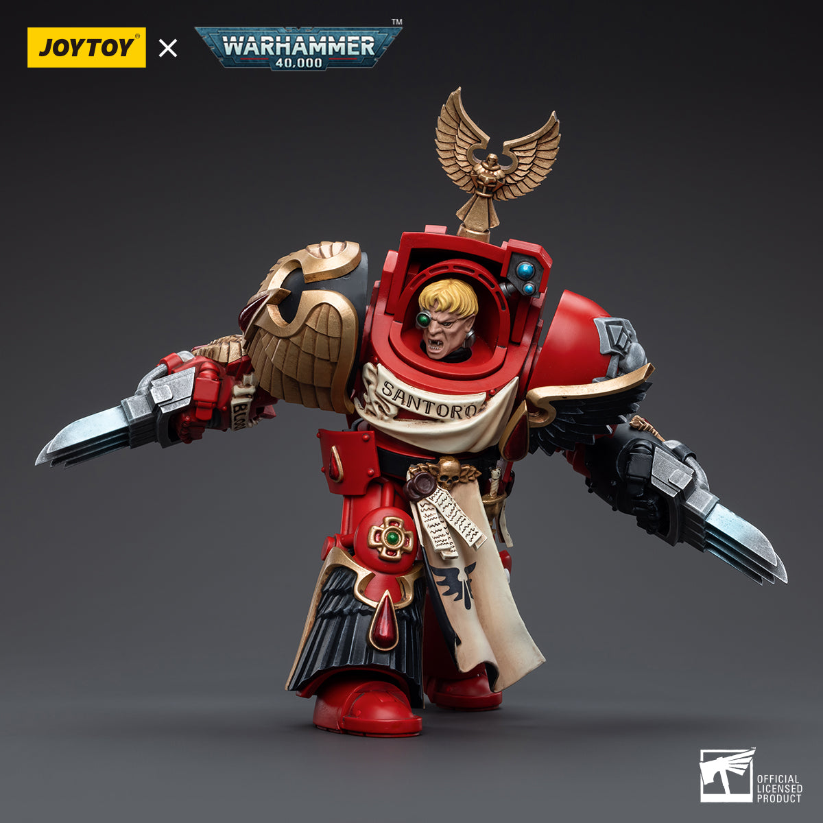 JOYTOY 1/18 Scale Warhammer 40K Blood Angels Assault Terminators Action Figure Set (3-Pack) - Collectible Miniatures for Tabletop Gaming & Display