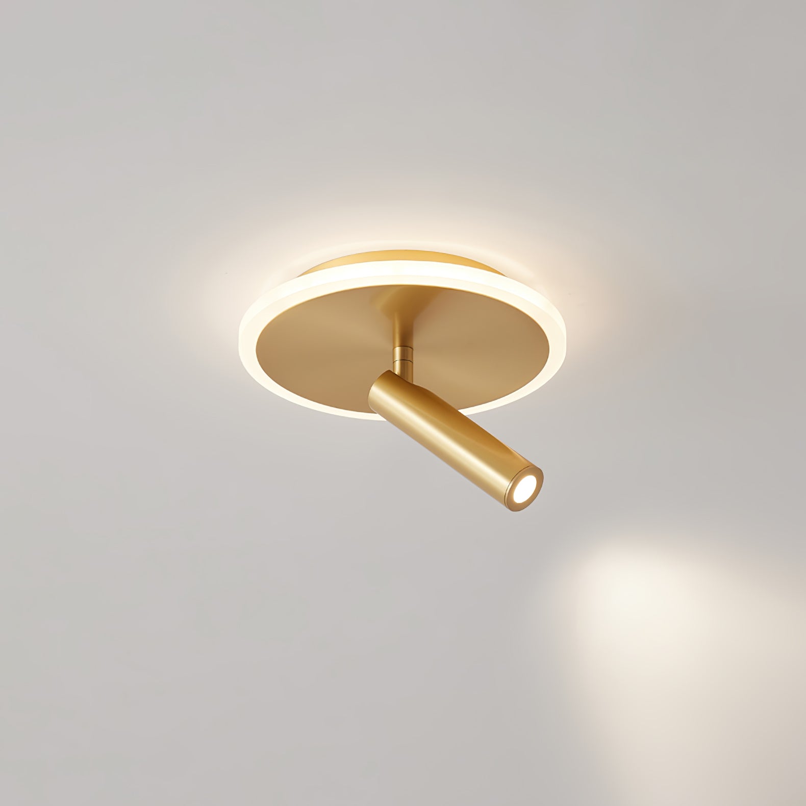 Modern Circle Spotlight Ceiling Lamp - Adjustable LED Recessed Lighting Fixture for Living Room, Bedroom & Kitchen | Dimmable Ambient & Task Lighting for Home Decor