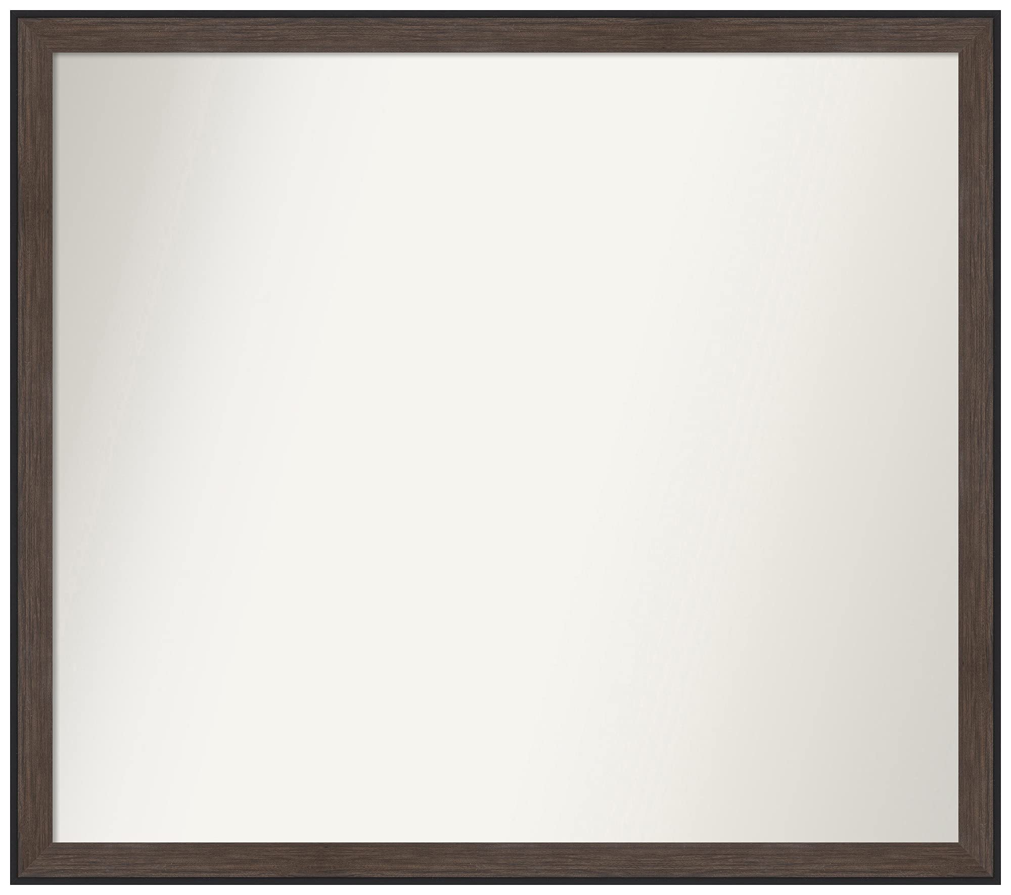 Amanti Art Custom Wall Mirror - Non-Beveled 22.75 x 25.75 Inches with Narrow Brown Frame - Bathroom, Bedroom, Living Room Decor - Various Sizes Available