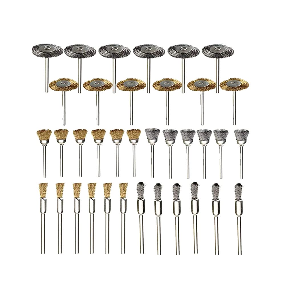 36pcs Steel Wire Brush Set - Polishing Wheel Brushes for Metal Grinding, Welding & Surface Pretreatment - Ideal for DIY, Auto Repair & Metalworking Projects