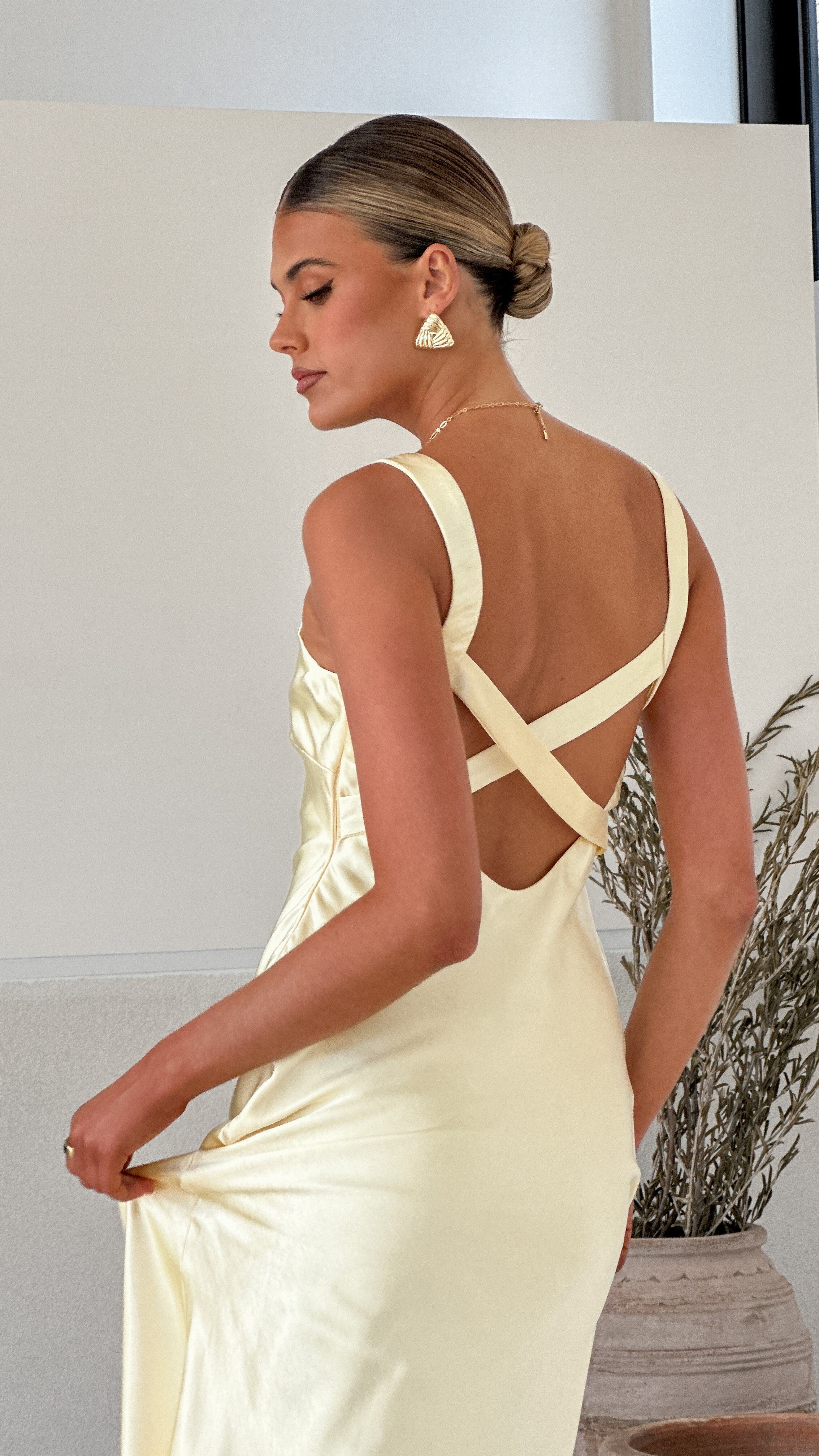 Andie Maxi Dress for Women - Flowy Long Summer Dress in Yellow | Perfect for Beach, Vacation & Casual Outings