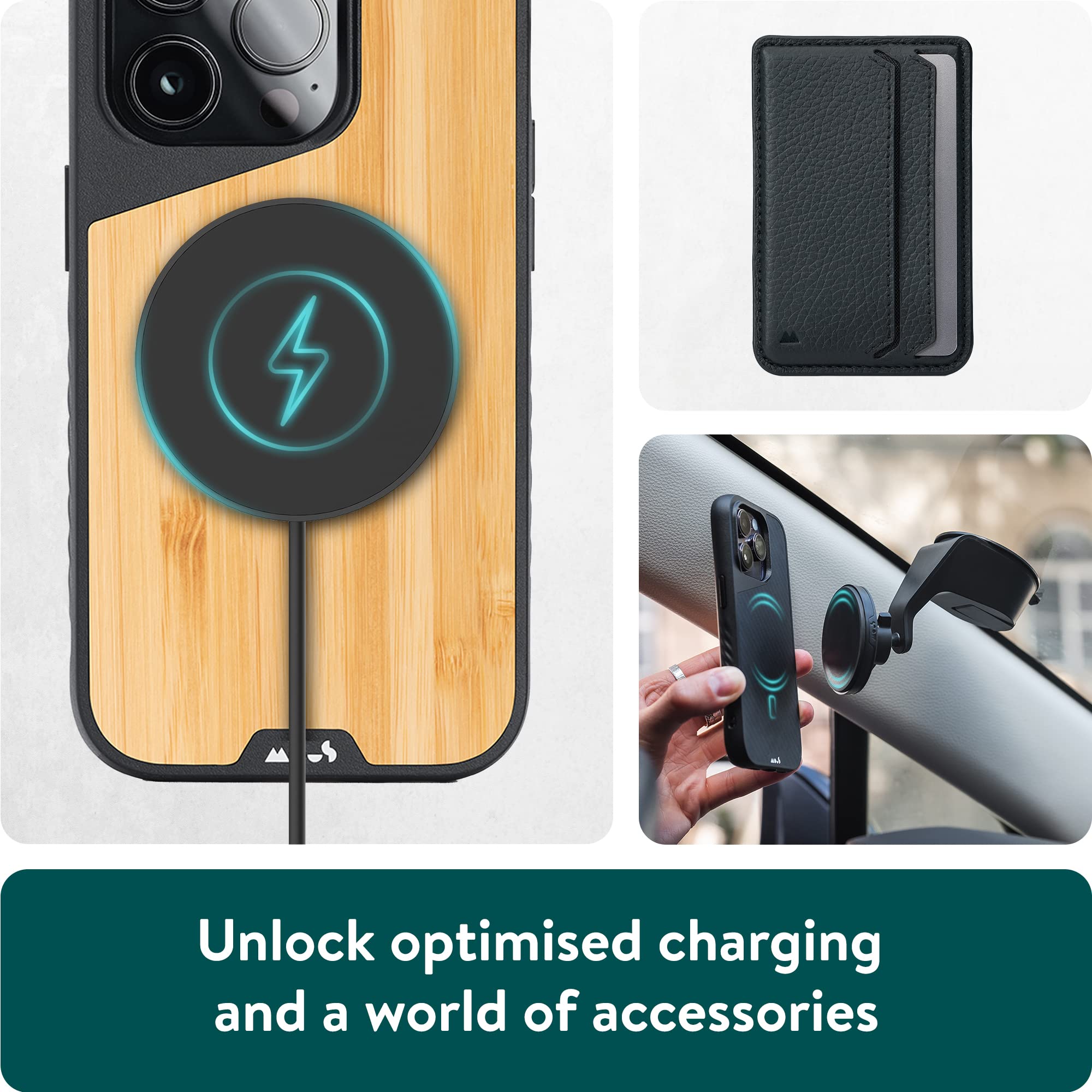 Mous Limitless 5.0 MagSafe Compatible Case for iPhone 14 Pro Max - Premium Bamboo Protective Cover with Shockproof Technology - Perfect for Outdoor Adventures, Travel & Daily Protection