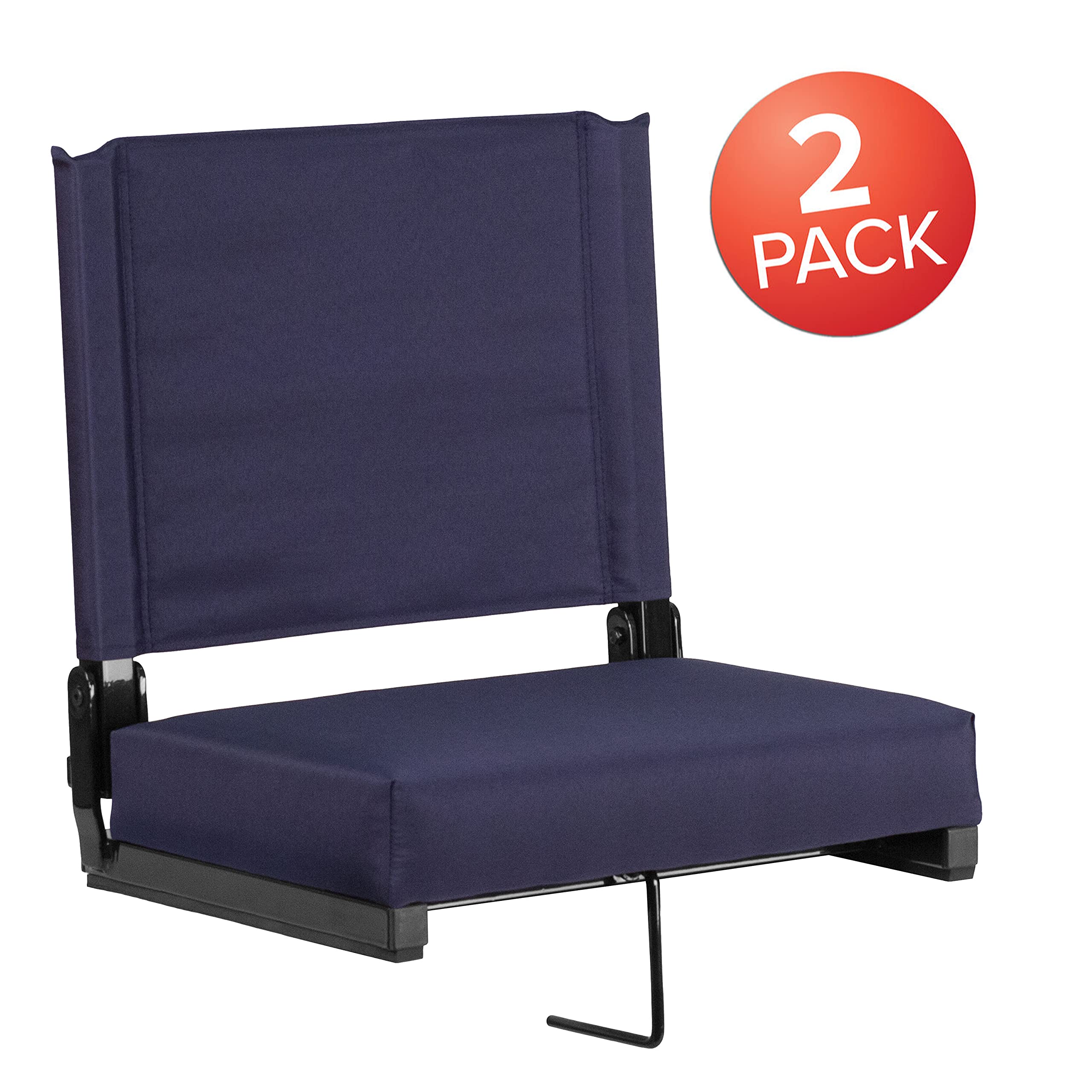 EMMA + OLIVER Ultra-Padded Lightweight Stadium Chair - Heavy Duty 500 lb Capacity - Portable Folding Seat for Outdoor Sports, Concerts & Camping