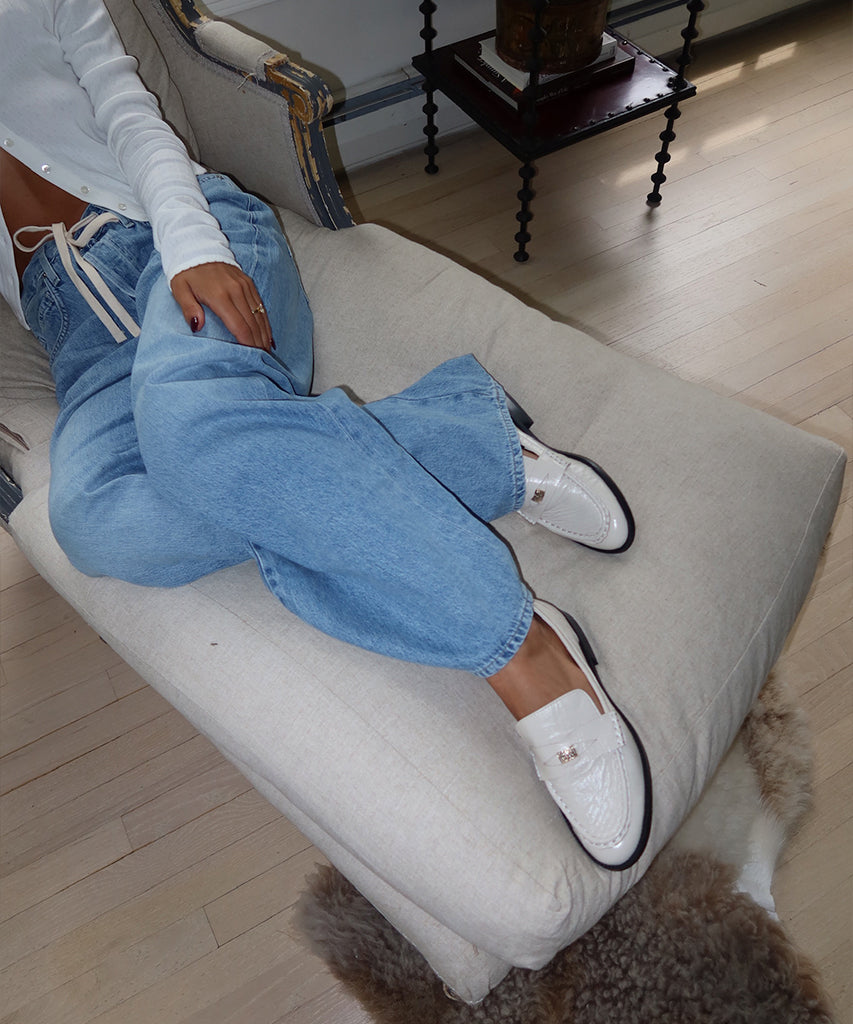 HILLY Women's Loafers in Ivory Coin - Comfortable Slip-On Shoes for Casual Wear, Office & Travel