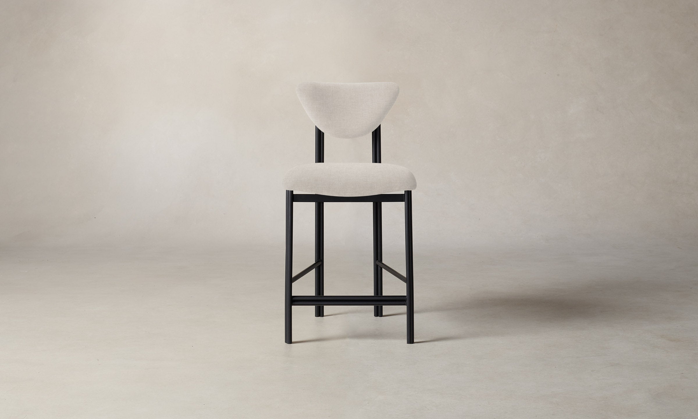 Heritage Belgian Linen Counter Stool - The Cooper Bar Stool with Solid Wood Legs for Kitchen Island, Breakfast Nook & Home Bar Seating