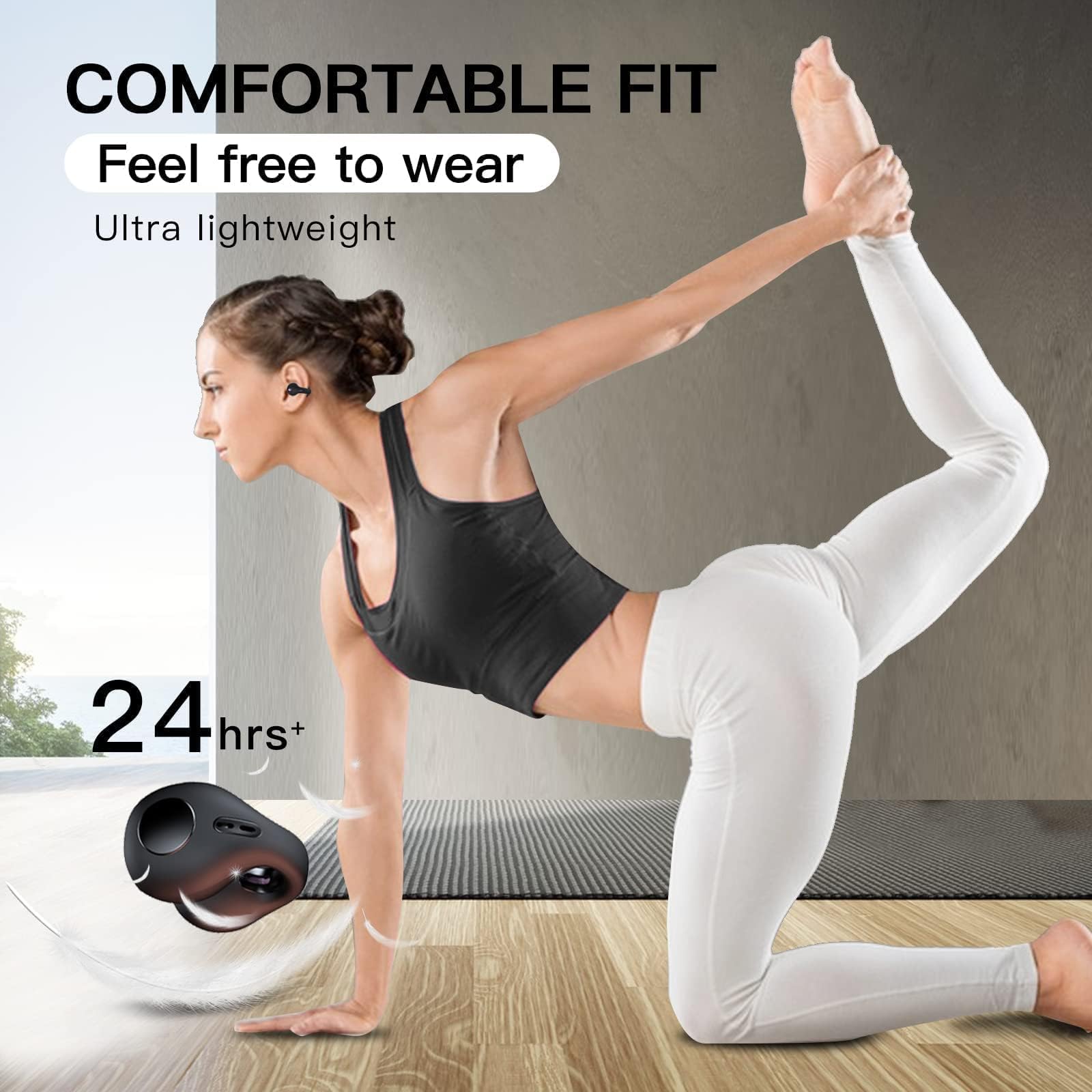 Wireless Clip-On Earbuds - Open Ear Bluetooth Headphones with Bone Conduction Technology for Running, Cycling & Workouts - Sweatproof & Secure Fit