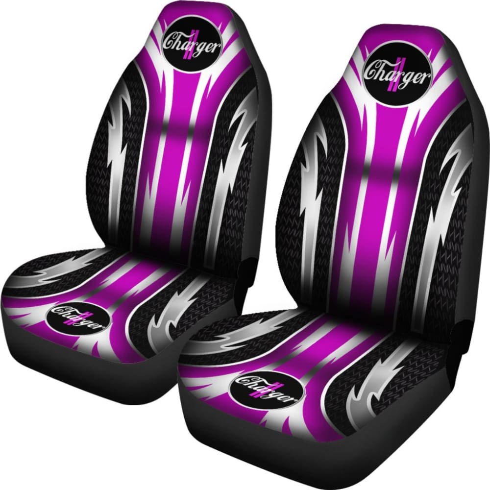 2-Piece Front Seat Covers for Dodge Charger - Premium Pink Car Seat Protectors (Fits 2006-2023 Models) | Perfect for Daily Commuting, Road Trips & Custom Car Interior Styling