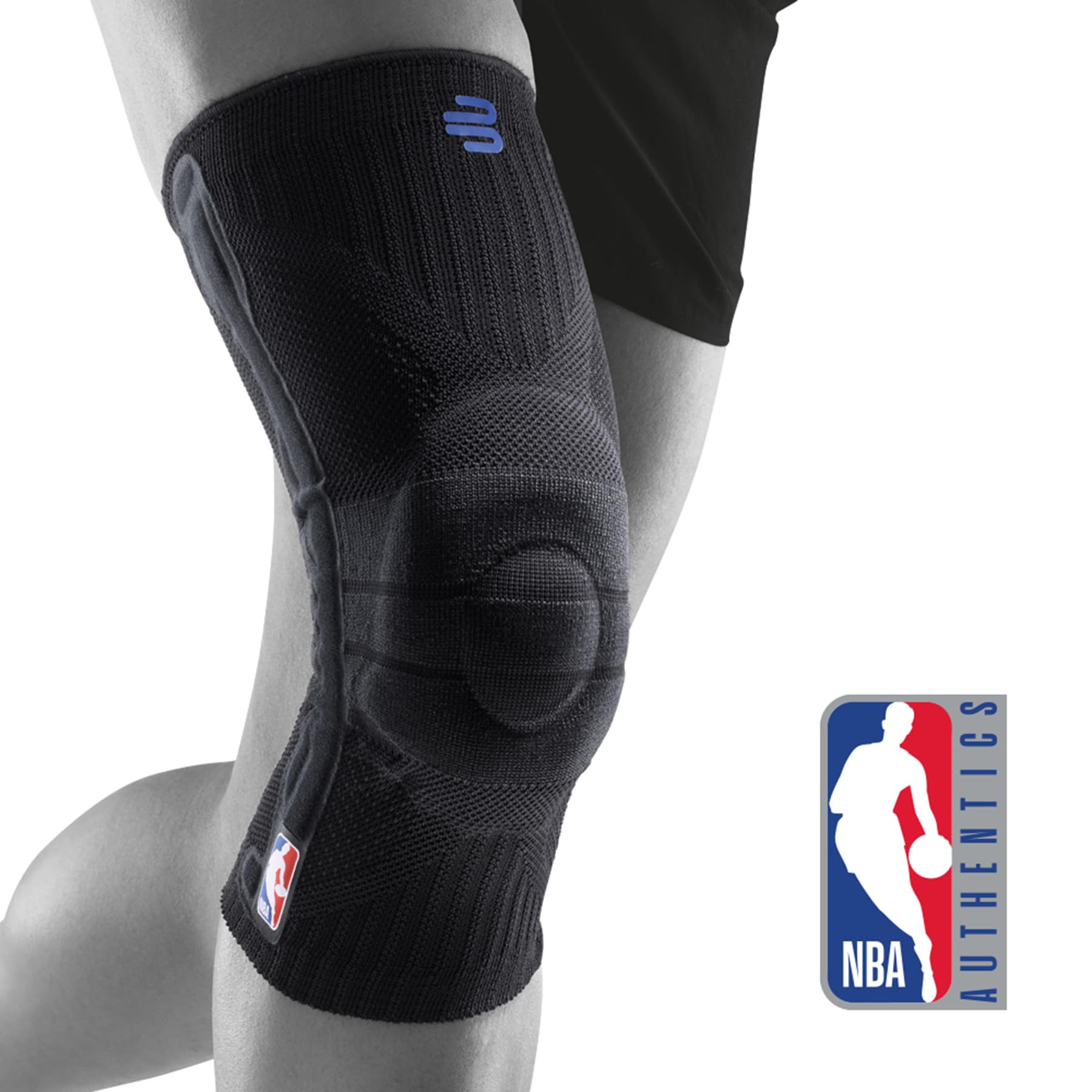 Bauerfeind Sports Knee Brace - NBA Officially Licensed Basketball Knee Support with Medical Compression & Omega Gel Pad for Pain Relief, Stability & Injury Prevention (Black, Medium) - Perfect for Basketball, Running, Volleyball & Gym Workouts