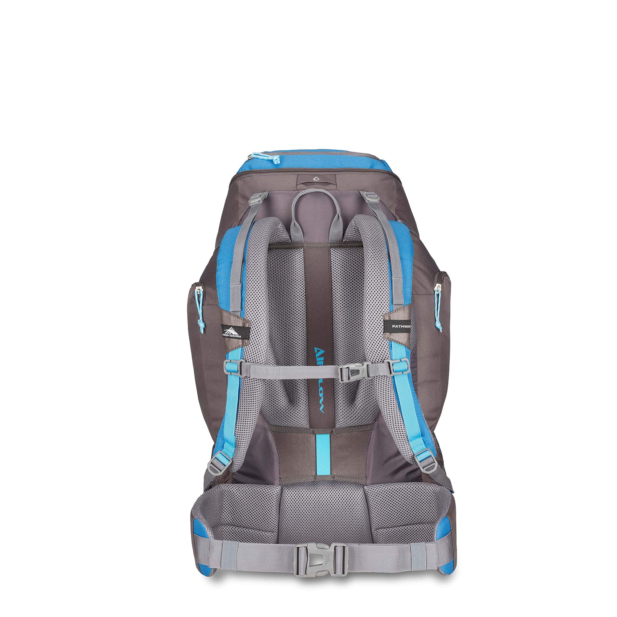 High Sierra Pathway 50L Internal Frame Hiking Backpack - Lightweight Water-Resistant Outdoor Backpack for Men & Women - Perfect for Camping, Trekking and Travel Adventures (Mineral/Slate/Glacier)