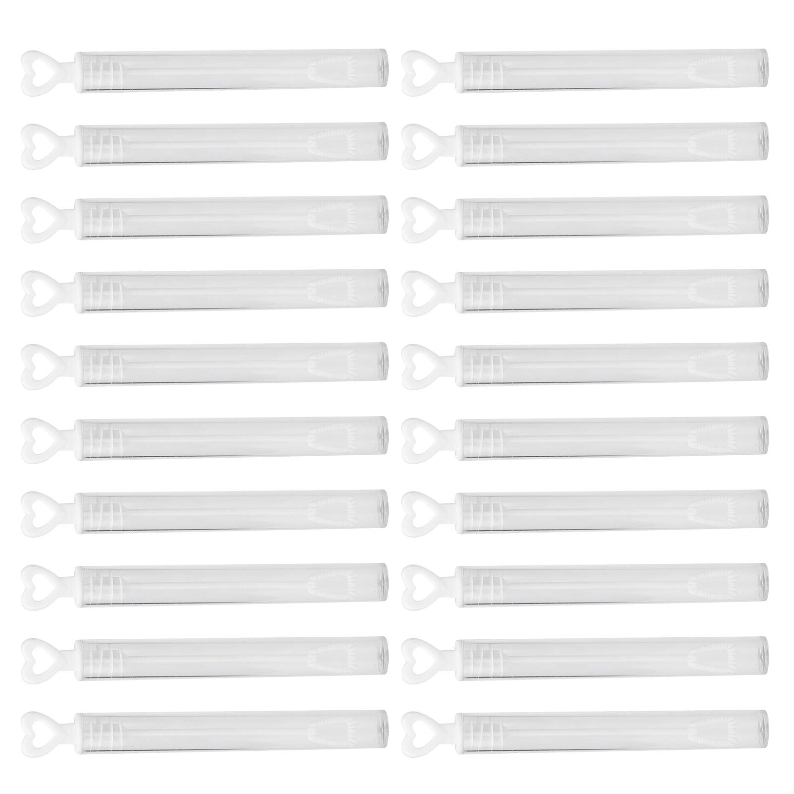 20Pcs Bubble Tubes with Star & Heart Toppers - Fun Bubble Blowing Toys for Kids, Wedding Favors, Outdoor Play & Garden Party Games (Love White) - Perfect for Birthday Parties, Summer Activities & Family Gatherings