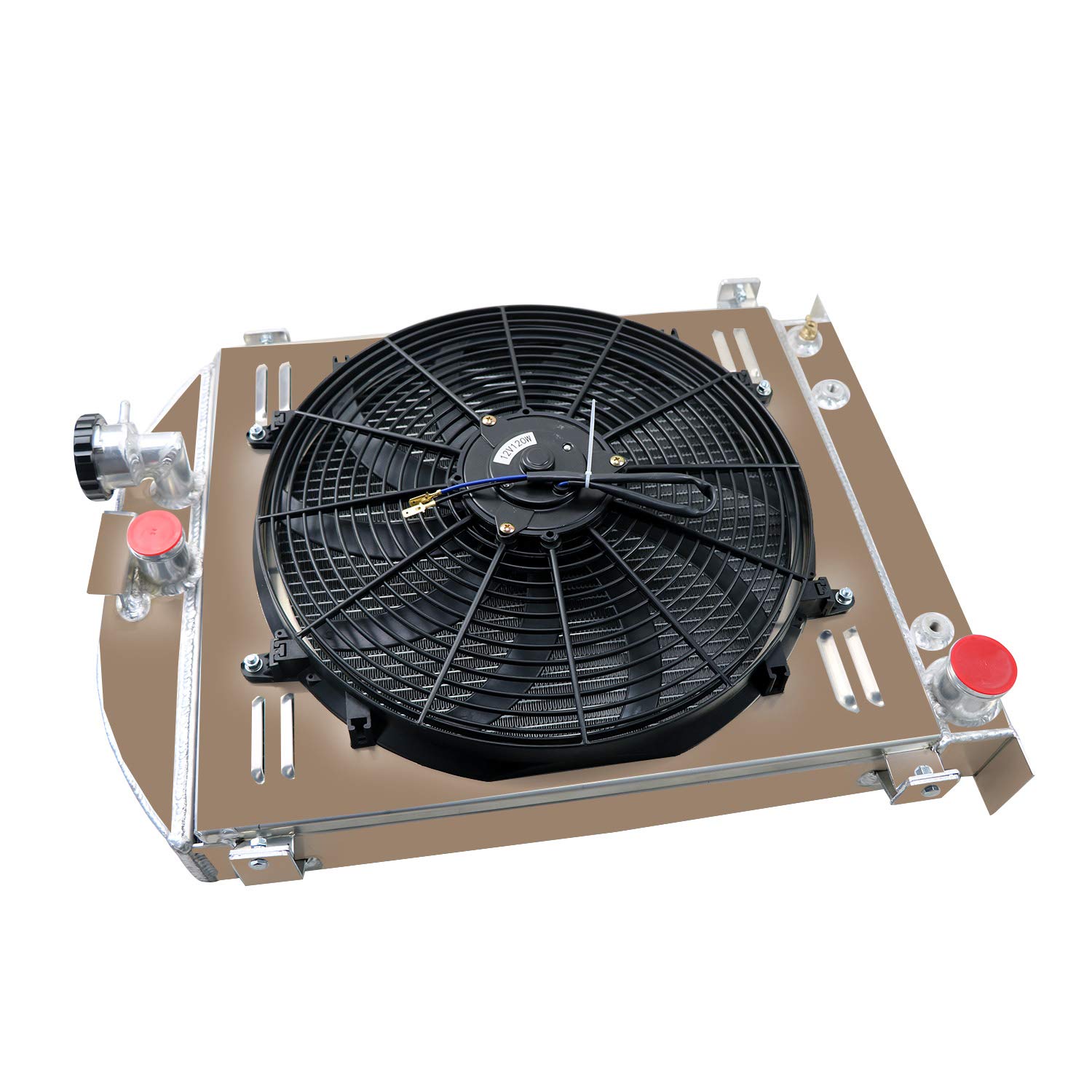 ALLOYWORKS 4 Row High Performance Aluminum Radiator with Shroud Fan & Relay Kit - Compatible with 1928-1931 Ford Model A (1928,1929,1930,1931) - Perfect for Classic Car Restoration & Hot Rod Upgrades