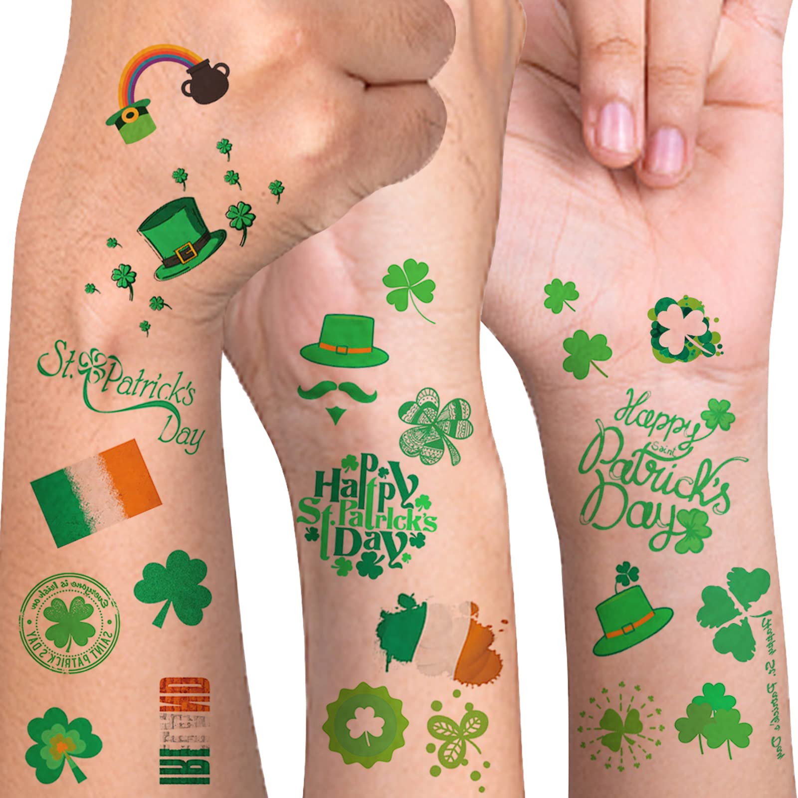 20 Unique St. Patrick's Day Shamrock Tattoos for Kids - Irish Themed Temporary Face Tattoos for Parades, Parties & Festive Decorations - Perfect for St. Paddy's Day Celebrations & Celtic Events