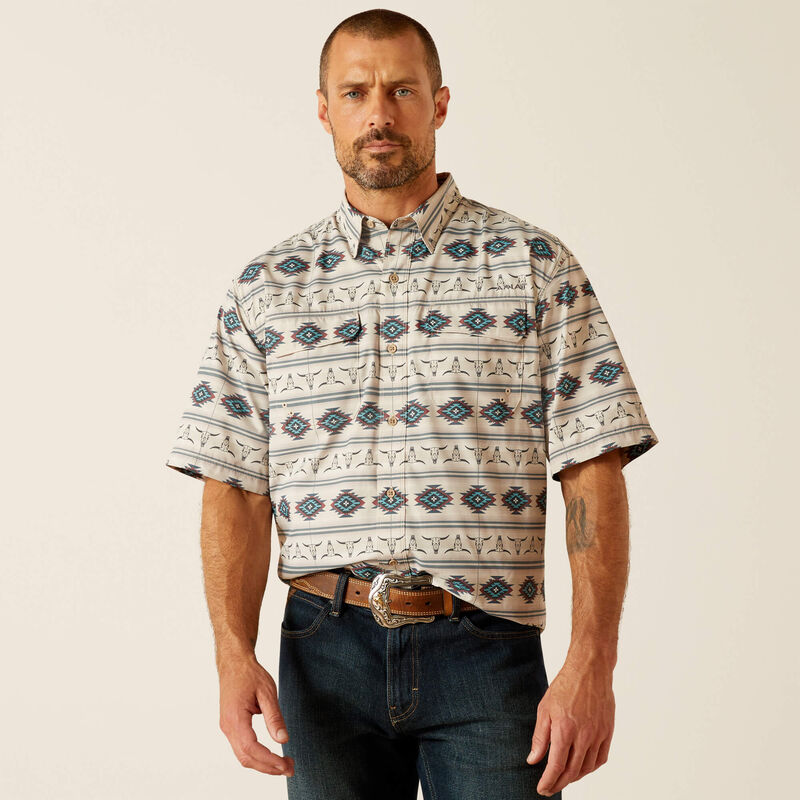 Ariat VentTEK Classic Fit Shirt for Men - Breathable French Oak Performance Shirt | Ideal for Outdoor Activities, Hiking & Casual Wear