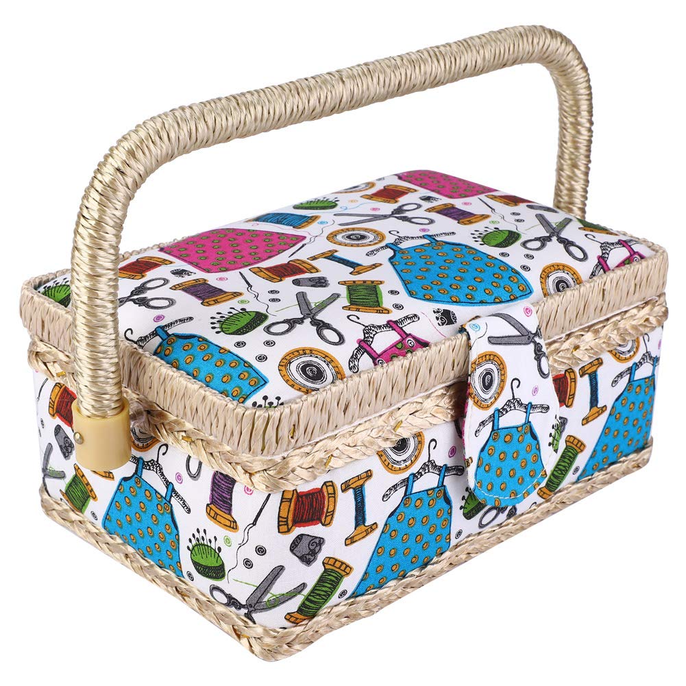 Portable Sewing Box with Needle Storage - Multifunctional Sewing Basket for Fabric, Craft & DIY Projects - Perfect for Girls, Kids & Beginners - Ideal for Home, Travel & Classroom Use