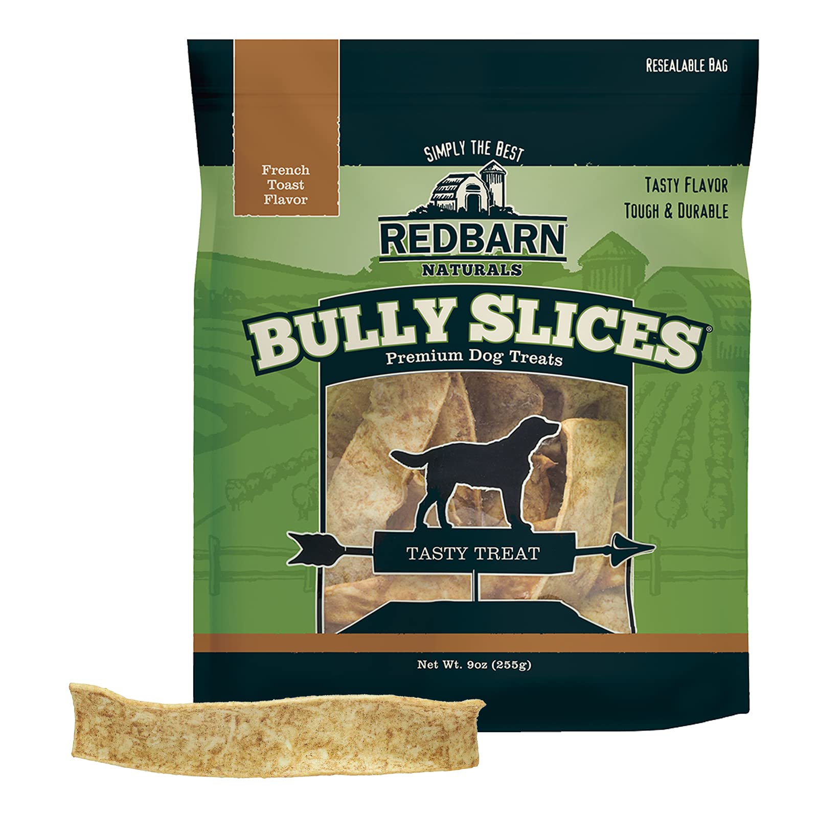 Redbarn Bully Slices for Dogs - Natural French Toast Flavored Dental Chews (12 Bags) | Healthy Dog Treats for Teeth Cleaning & Training Rewards