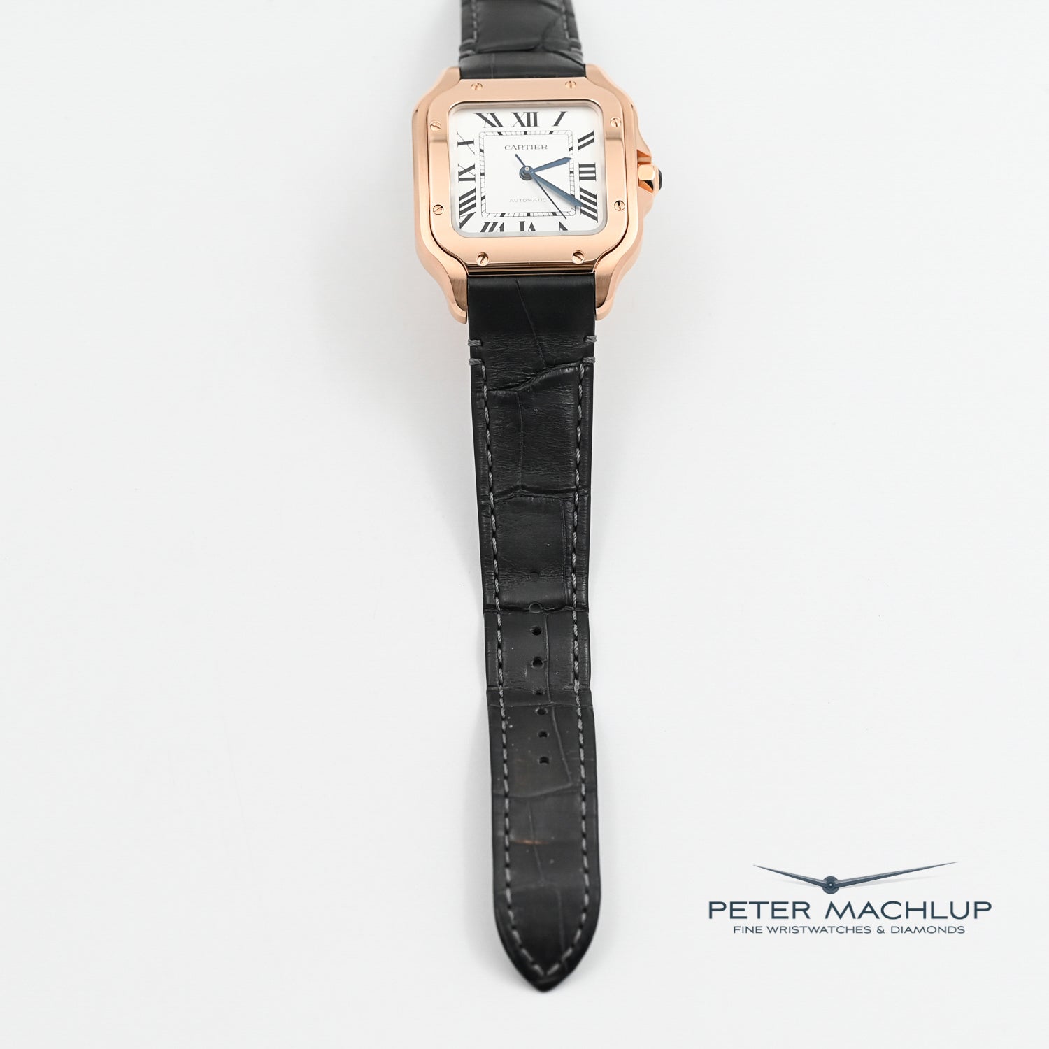Cartier Santos MM Automatic Watch for Men - Luxury Stainless Steel Swiss Timepiece - Perfect for Business, Formal Events & Everyday Wear