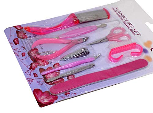 Professional 8-Piece Manicure Pedicure Kit - Salon & Home Nail Care Tools Set for Women & Men | Perfect for DIY Nail Art, Spa Treatments & Gift Giving | Pink