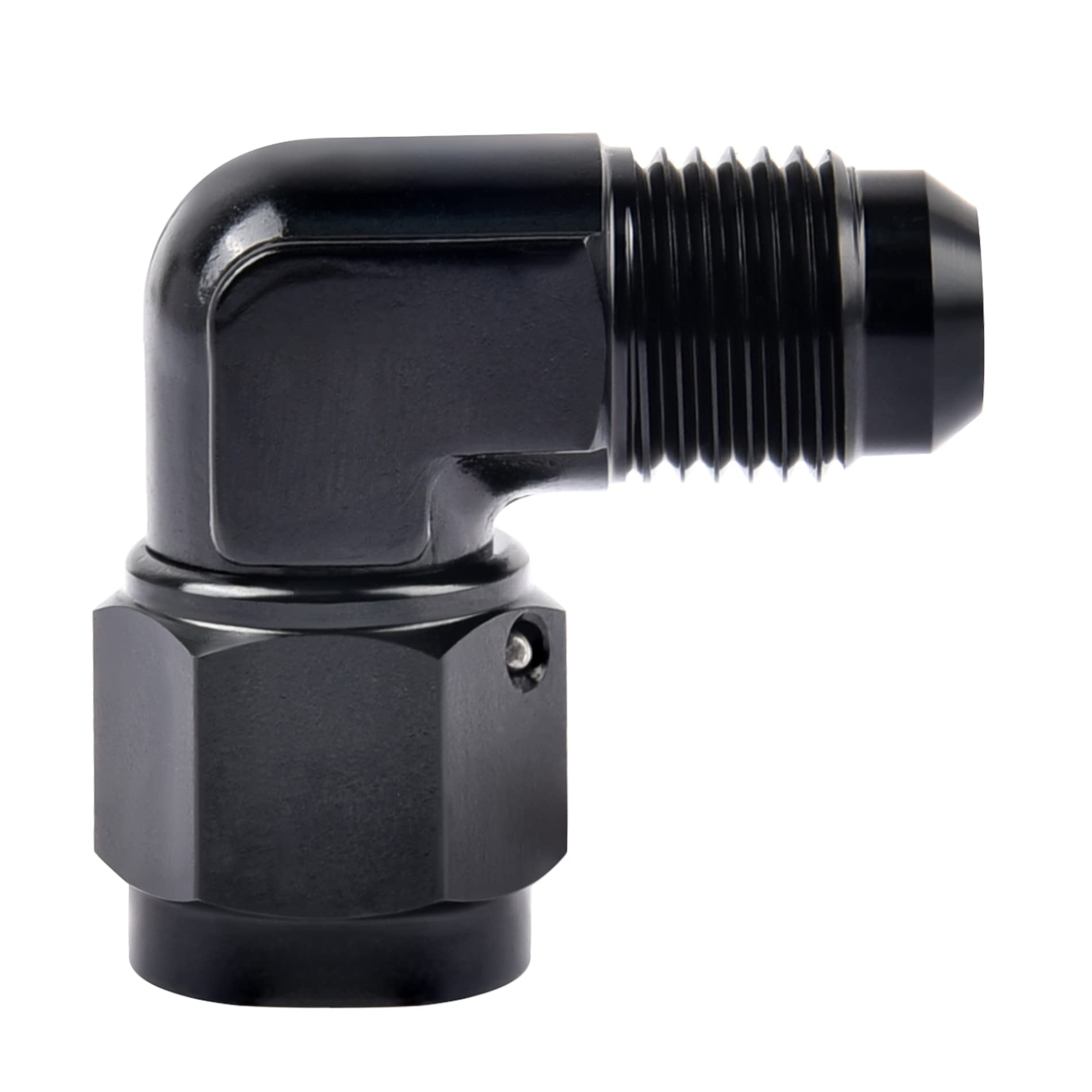 EVIL ENERGY AN Female to AN Male Flare Swivel Fitting Adapter - High-Quality Aluminum Black AN Fittings for Fuel, Oil & Hydraulic Systems - Perfect for Automotive, Racing & Performance Upgrades